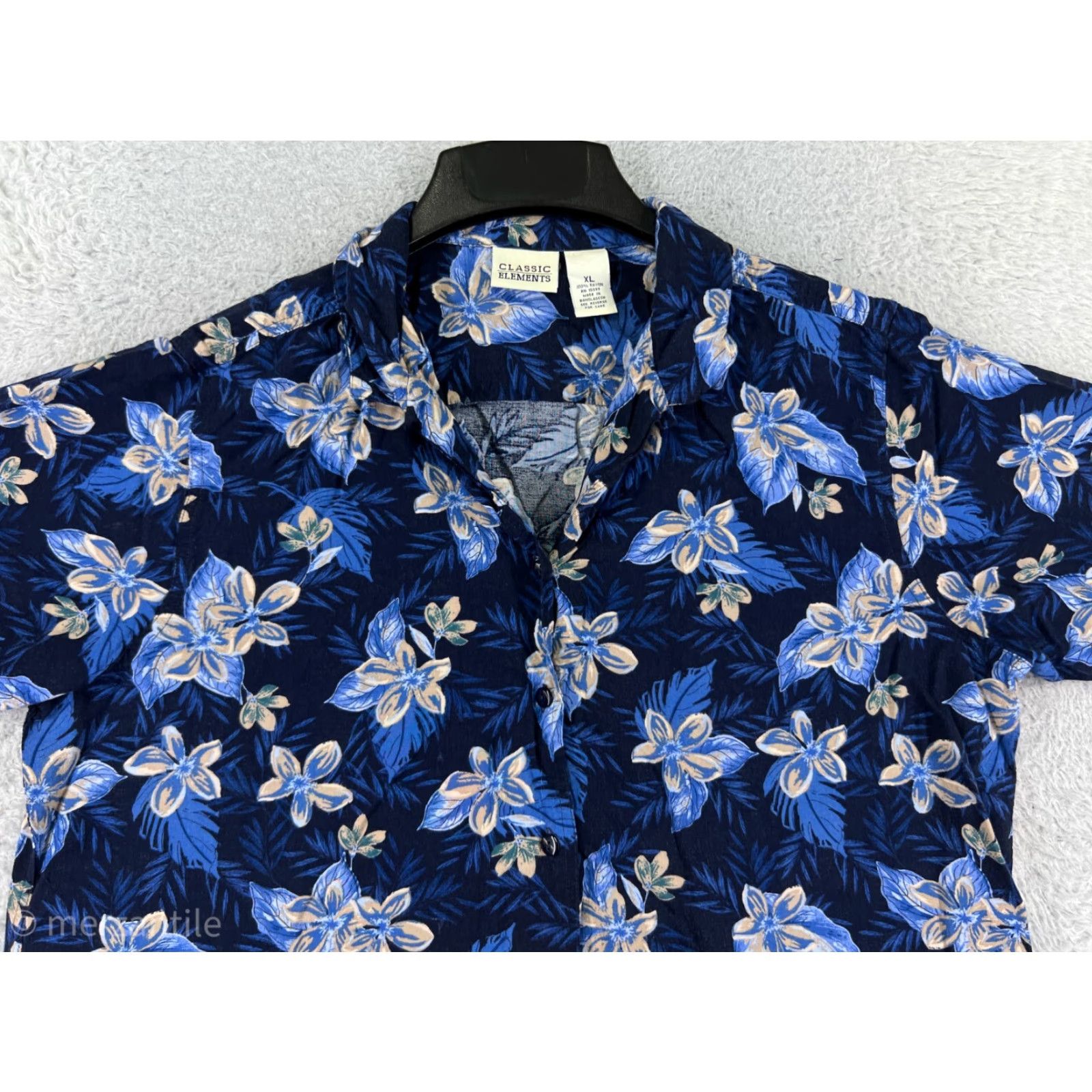 George VINTAGE George Classic Element Shirt Mens 2XL Blue Floral Hawaiian 100% Rayon Beach Aloha Floral Shirt Mens Big & Tall Size US XXL / EU 58 / 5 - 4 Thumbnail