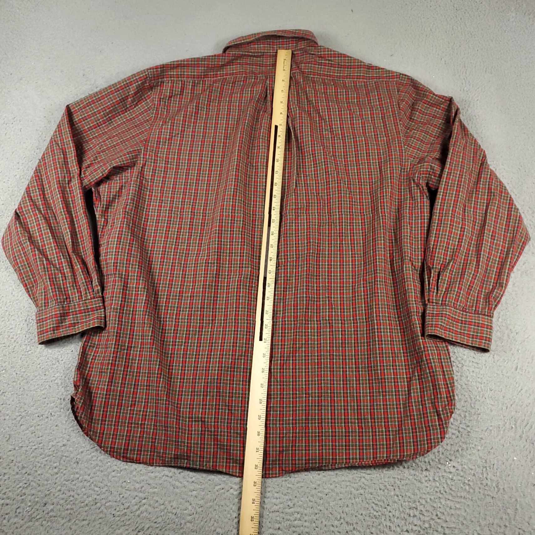 Ralph Lauren Ralph Lauren Dress Shirt Mens 18 Red Plaid Long Sleeve Button Up Size 48R - 4 Thumbnail