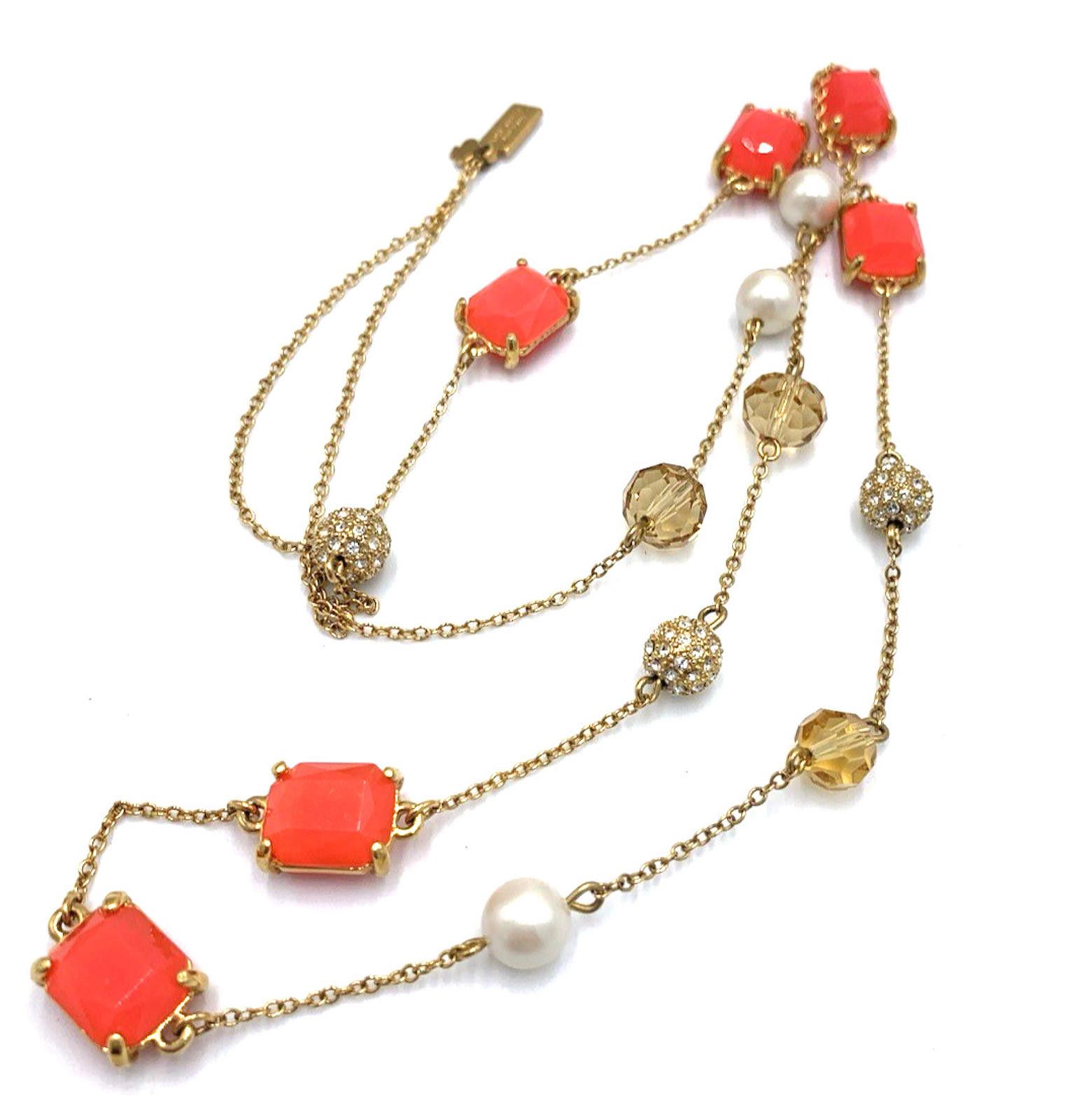 Other Kate Spade Bijoux Faceted Rhinestone Faux Pearl Necklace Size ONE SIZE - 1 Thumbnail