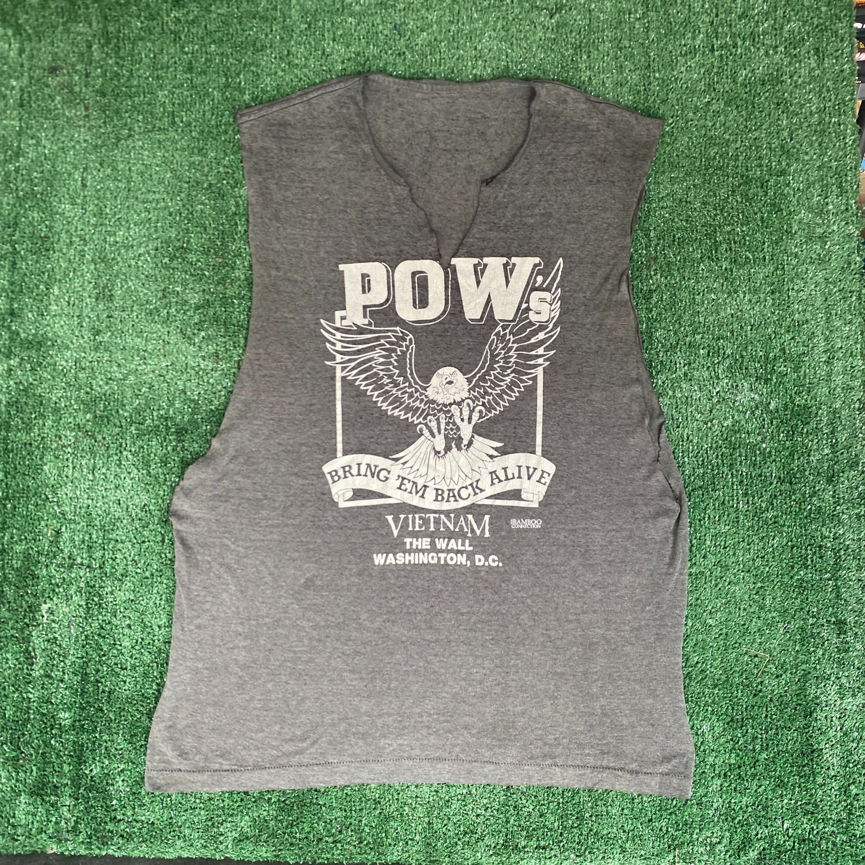 Vintage Vintage 80s POW MIA Shirt Punk Vietnam Veteran Military Tee Size US L / EU 52-54 / 3 - 1 Thumbnail