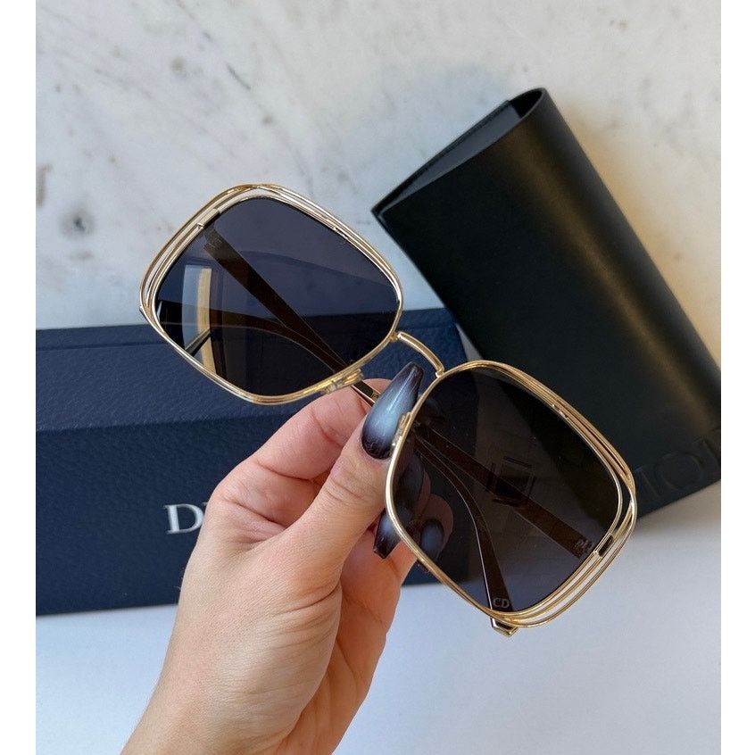 Dior NEW Dior FilDior S1U Square Sunglasses in Gold Blue Size ONE SIZE - 1 Thumbnail
