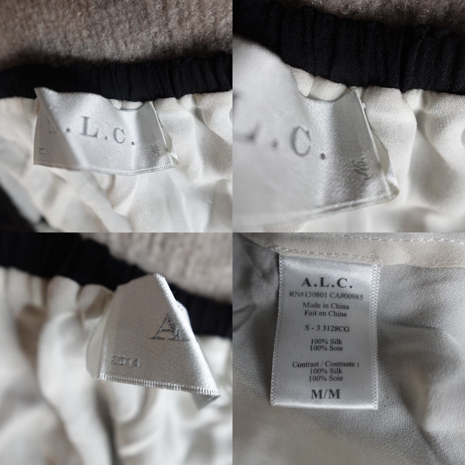 Vintage ALC Womens Skirt Mini Short Black Silk Lined 100% Silk Drawstring Regular M Size 32" / US 10 / IT 46 - 8 Thumbnail