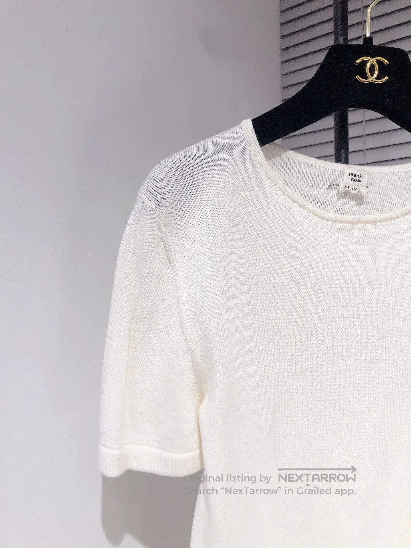 Hermes Hermes White Knit Short Sleeve Top. Size US S / EU 44-46 / 1 - 3 Thumbnail