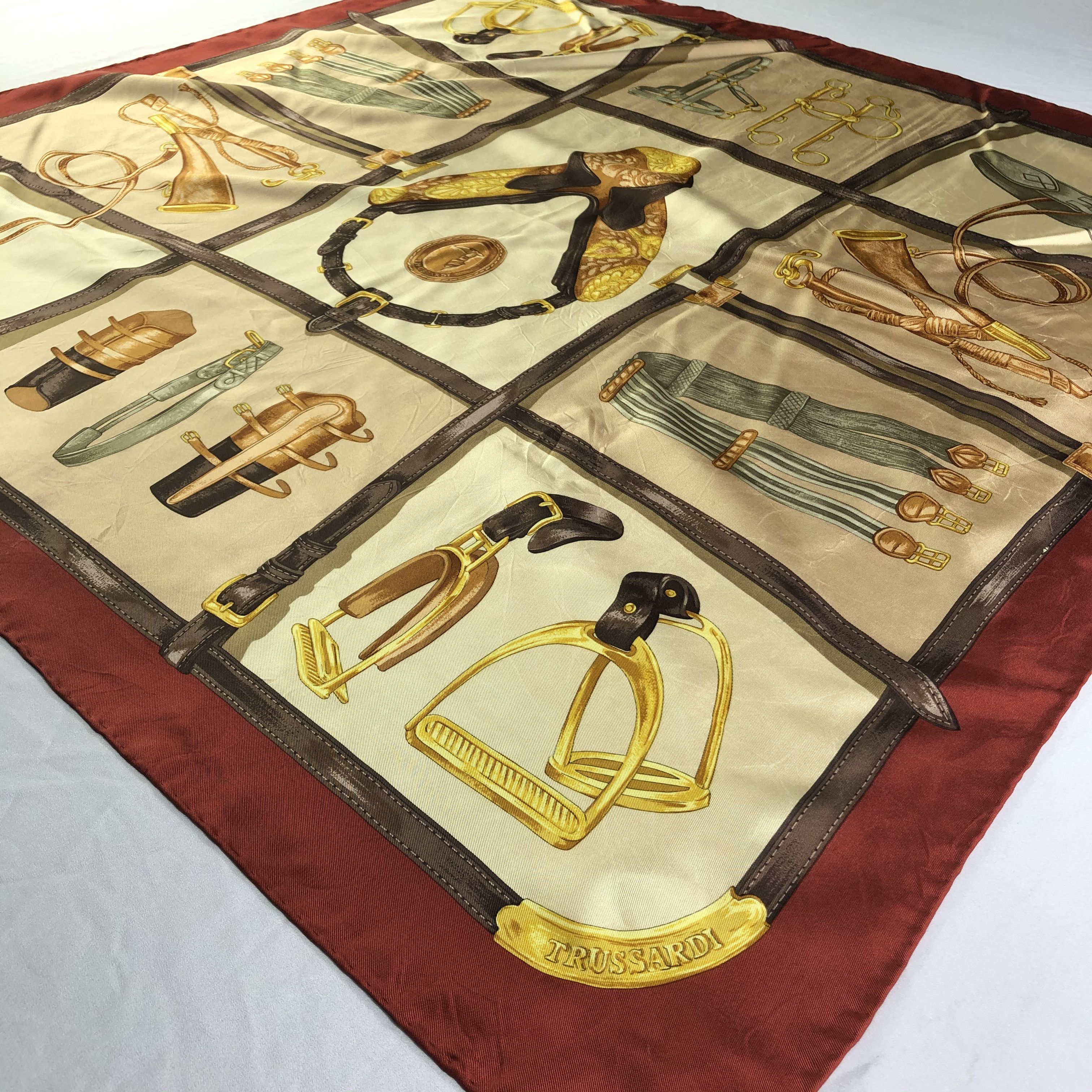 Trussardi × Vintage Vintage Trussardi Silk Scarf Size ONE SIZE - 4 Thumbnail