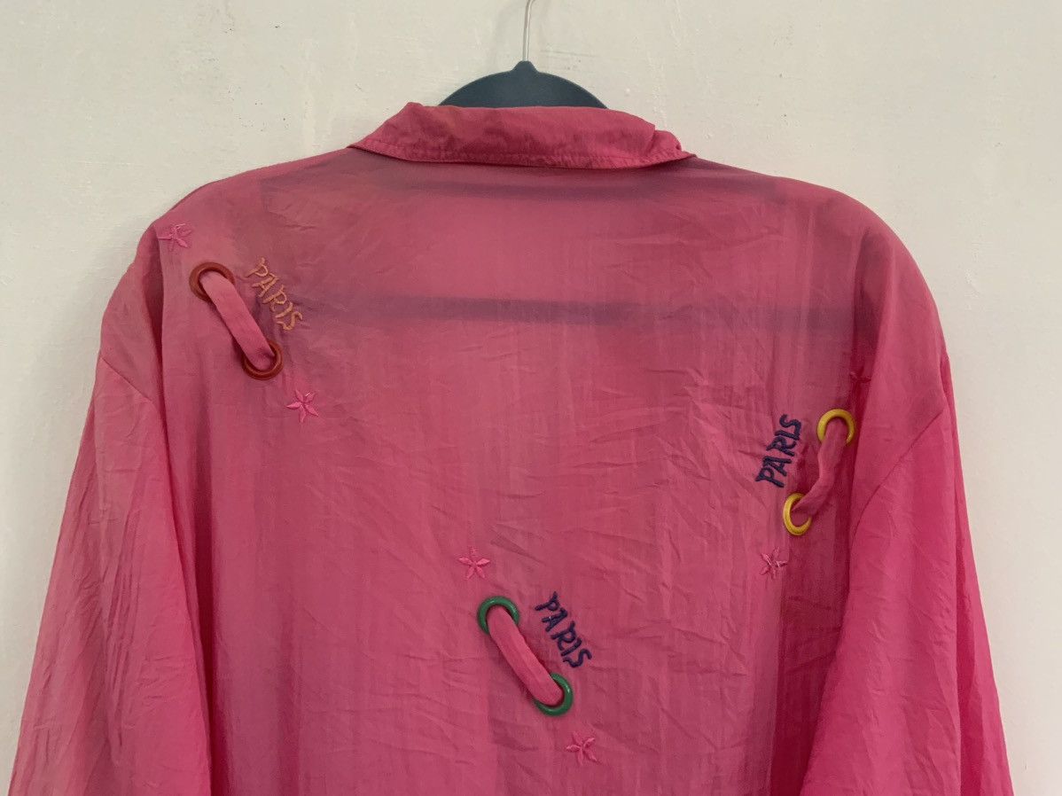 Japanese Brand Vintage Paris Pink Nylon Embroidery Jacket Size US L / EU 52-54 / 3 - 8 Thumbnail