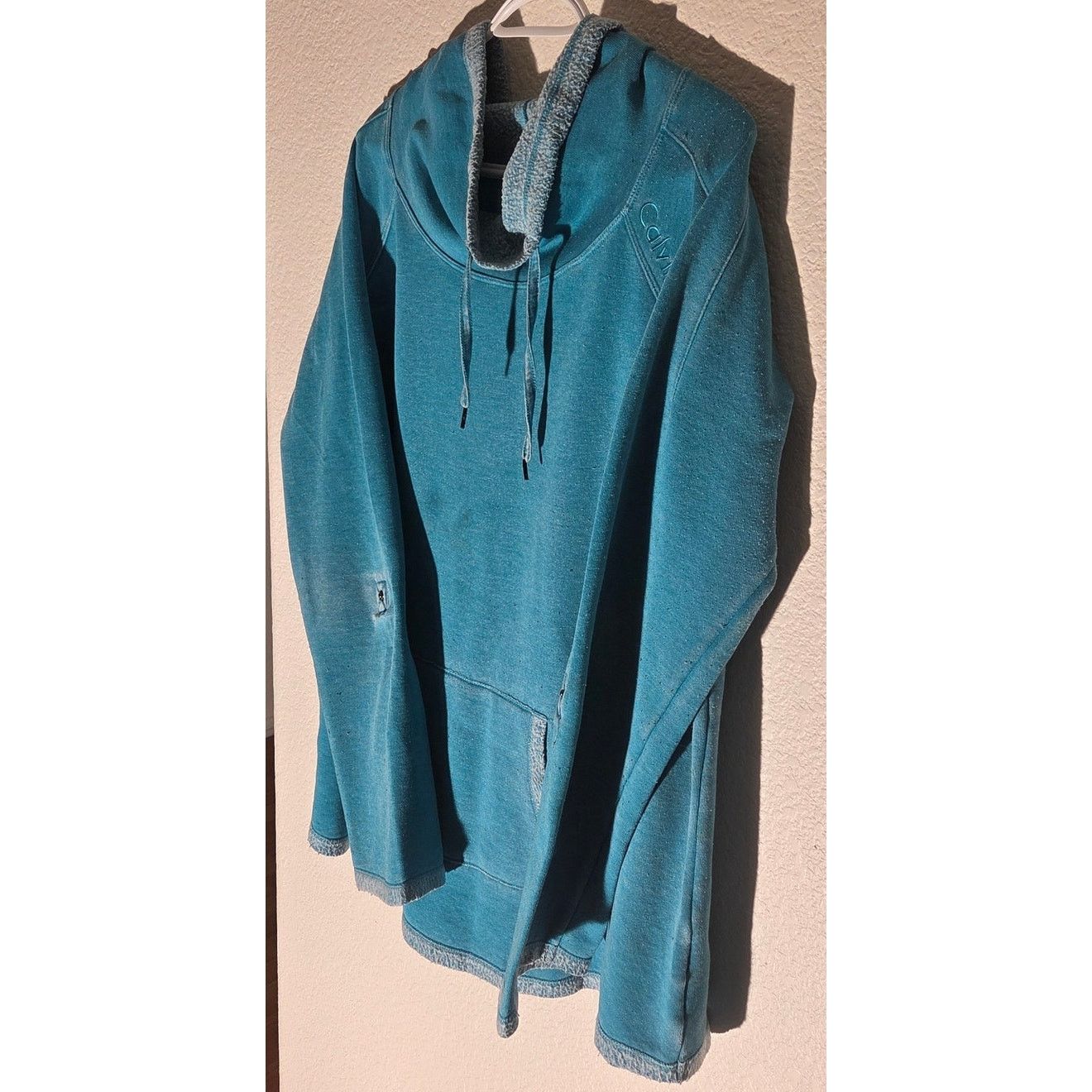 Calvin Klein Calvin Klein Washed Fleece Relaxed Teal Pullover Sweater -XL Size XL / US 12-14 / IT 48-50 - 3 Thumbnail