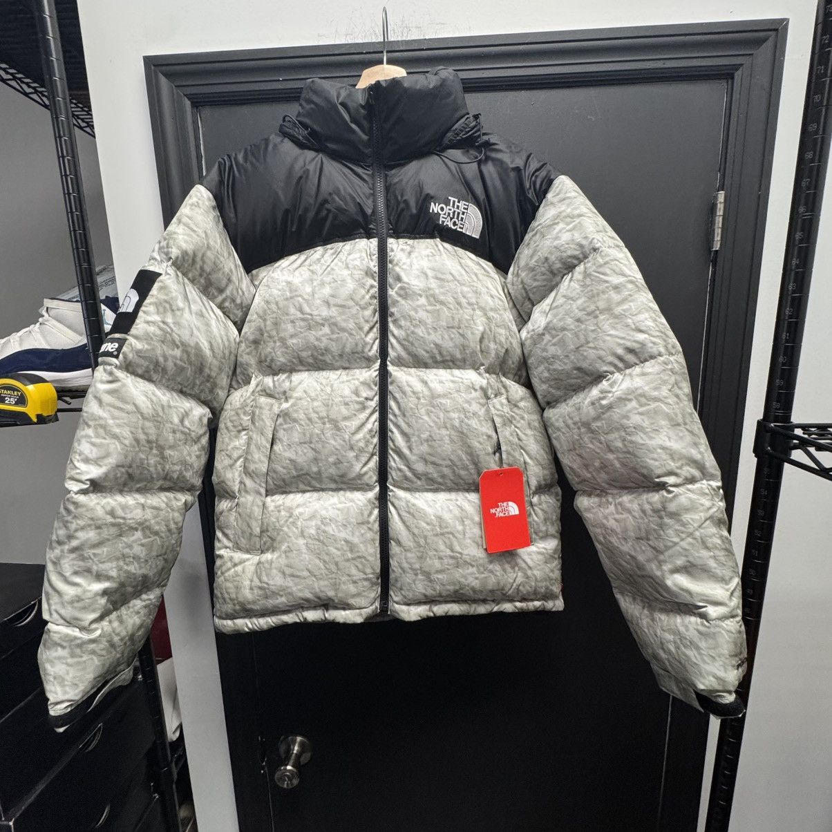 Supreme The North Face Paper Print Nuptse Jacket | Grailed