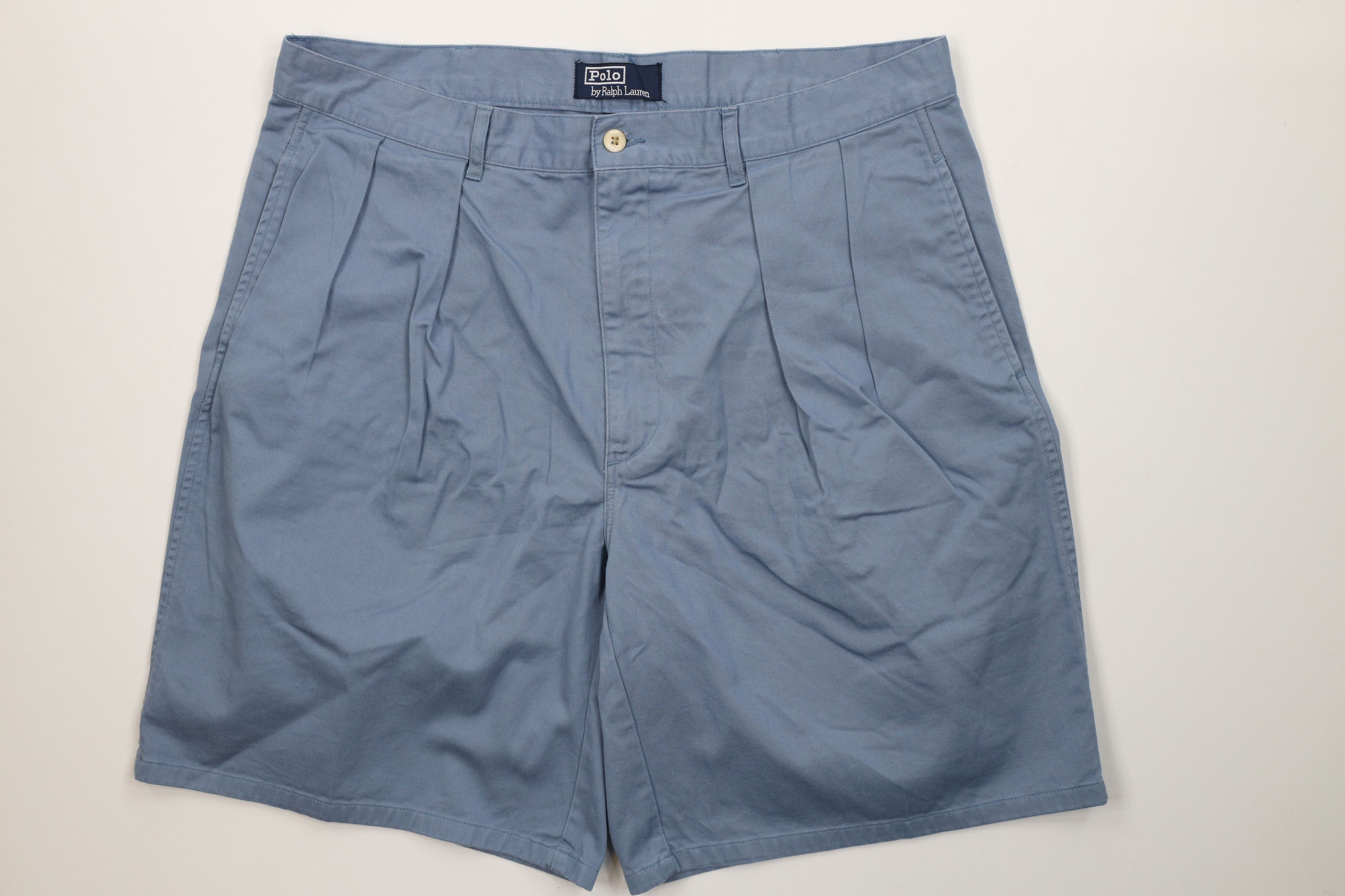 Ralph Lauren Vintage 90s Ralph Lauren Golf Chino Shorts Blue Cotton Size US 36 / EU 52 - 1 Thumbnail