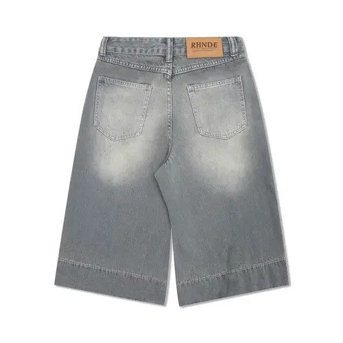 VIBE Distressed washed straight leg loose casual denim shorts Size US 32 / EU 48 - 2 Thumbnail