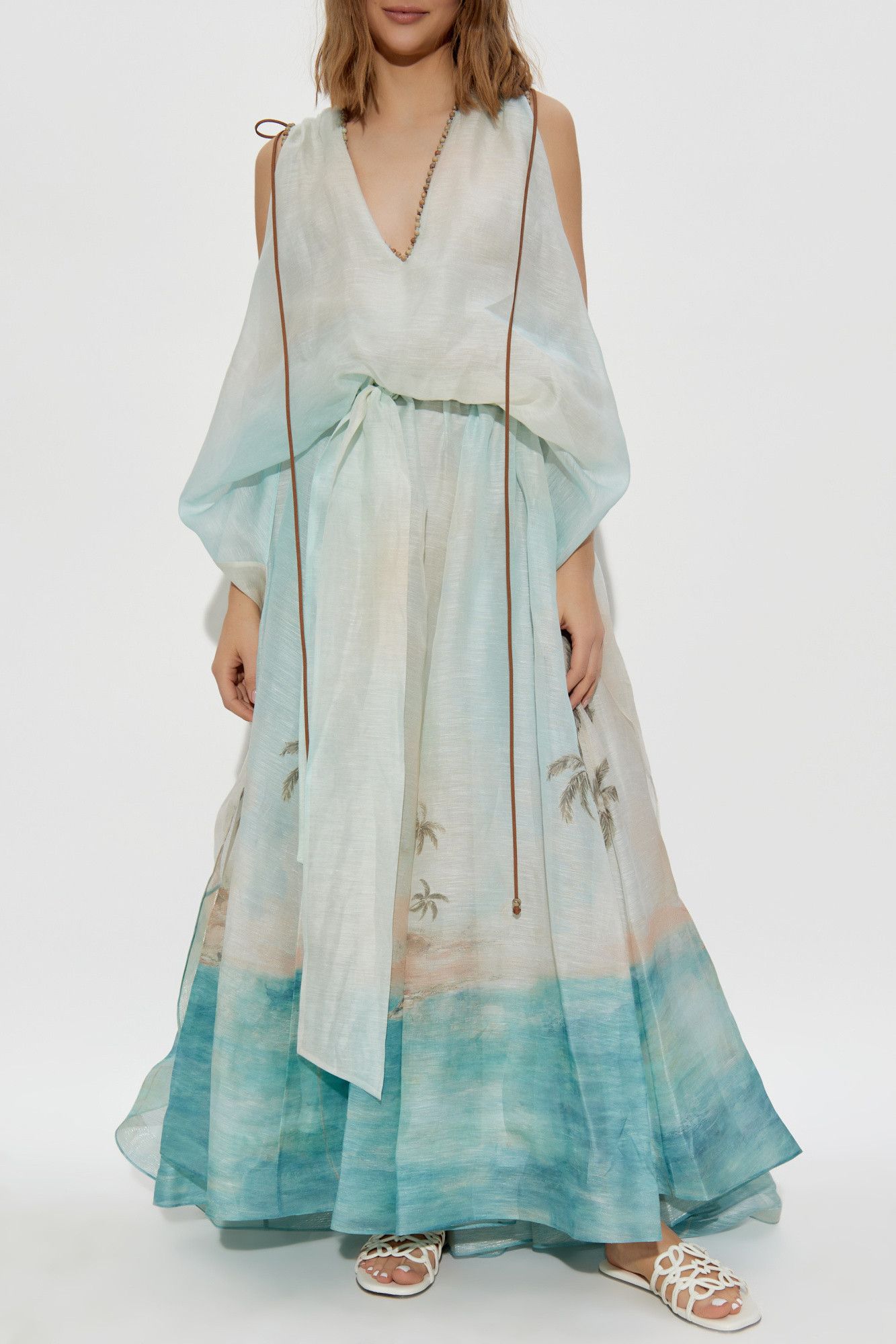 Zimmermann oc11z0226 Runway Illuminate Plunge Gown In Multicolor Size XS / US 0-2 / IT 36-38 - 3 Thumbnail
