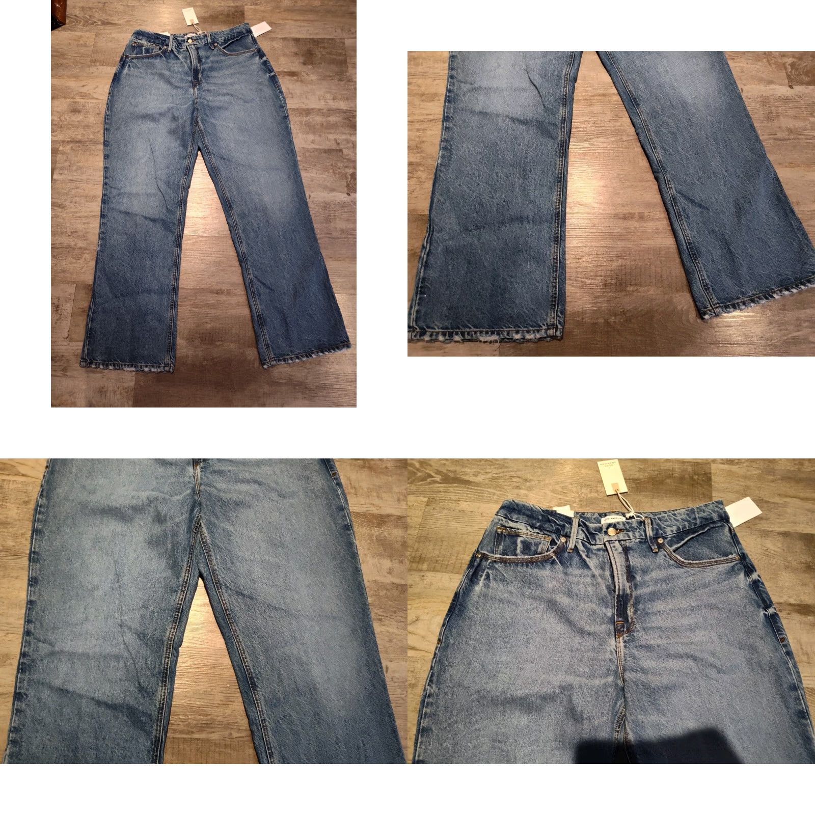 Good American Good American High Rise 90s Split Back Hem Jeans Size 12 Indigo Blue Womens Size 34" / US 12 / IT 48 - 8 Thumbnail
