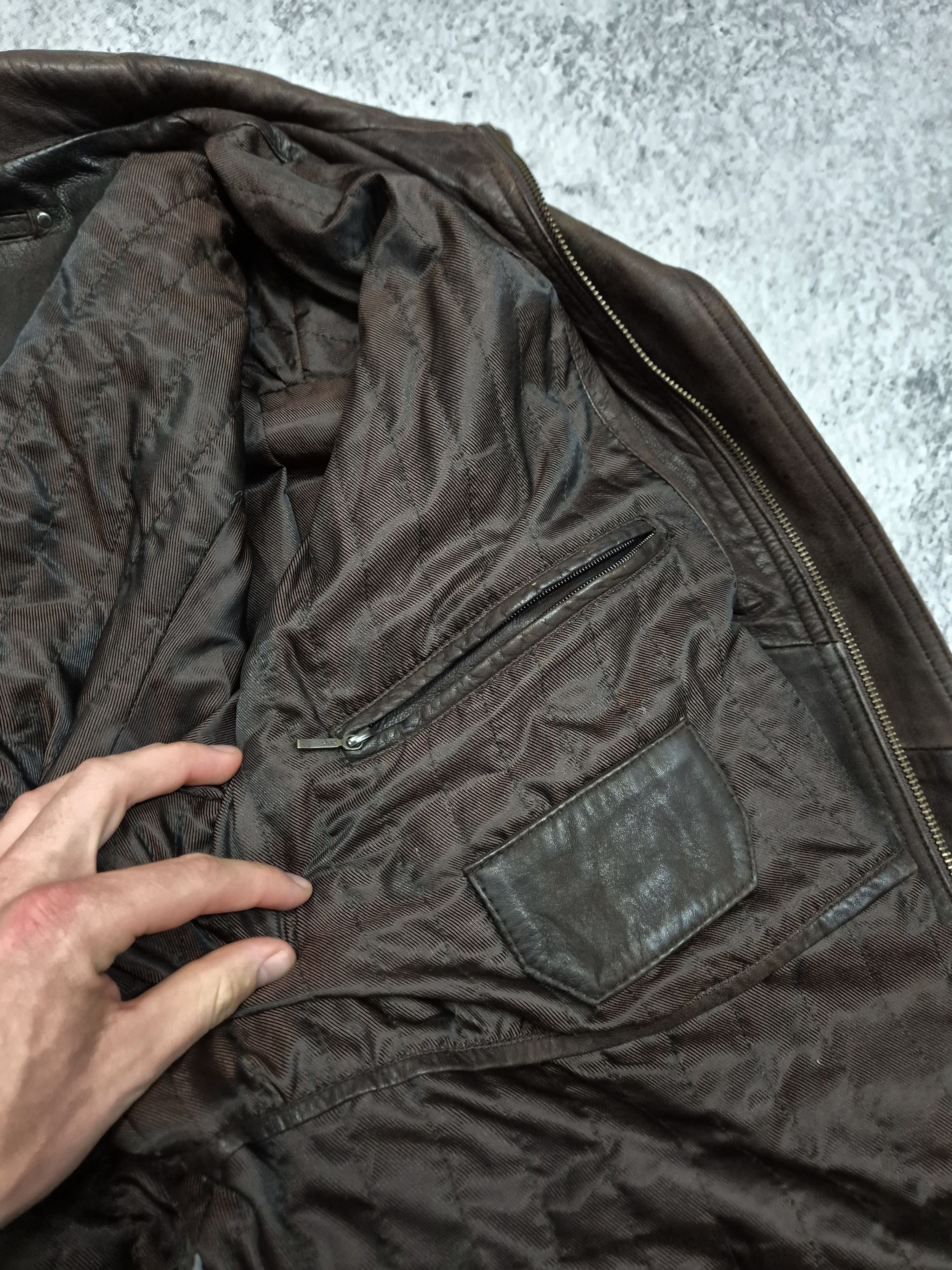 Vintage Vintage Avant Garde Leather Bomber Jacket Size US XXL / EU 58 / 5 - 6 Thumbnail