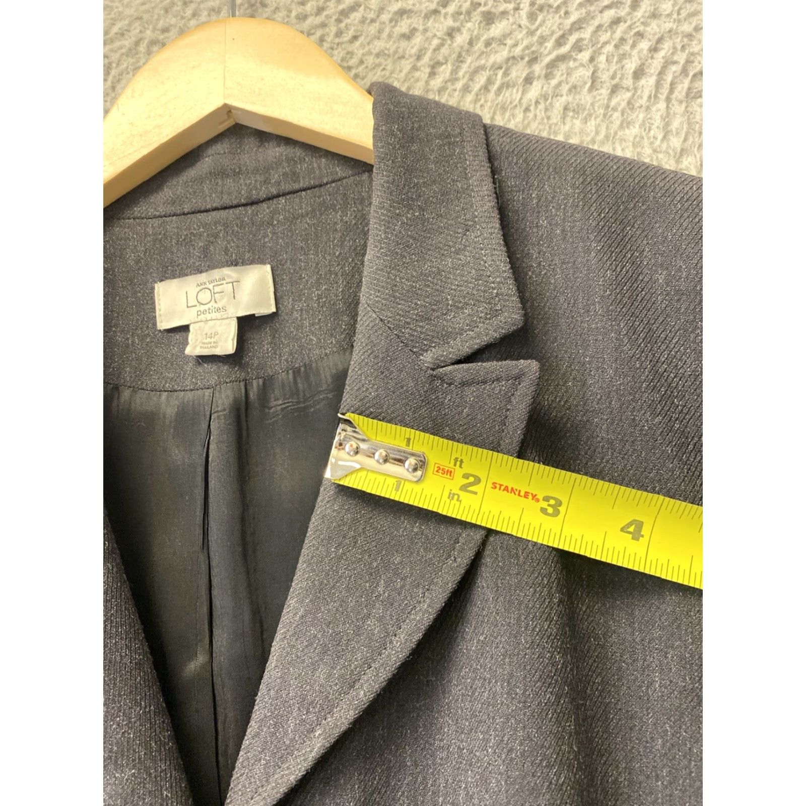 Loft Loft Blazer 14P Womens Gray Button Up Long Sleeve Lined Size XL / US 12-14 / IT 48-50 - 8 Thumbnail