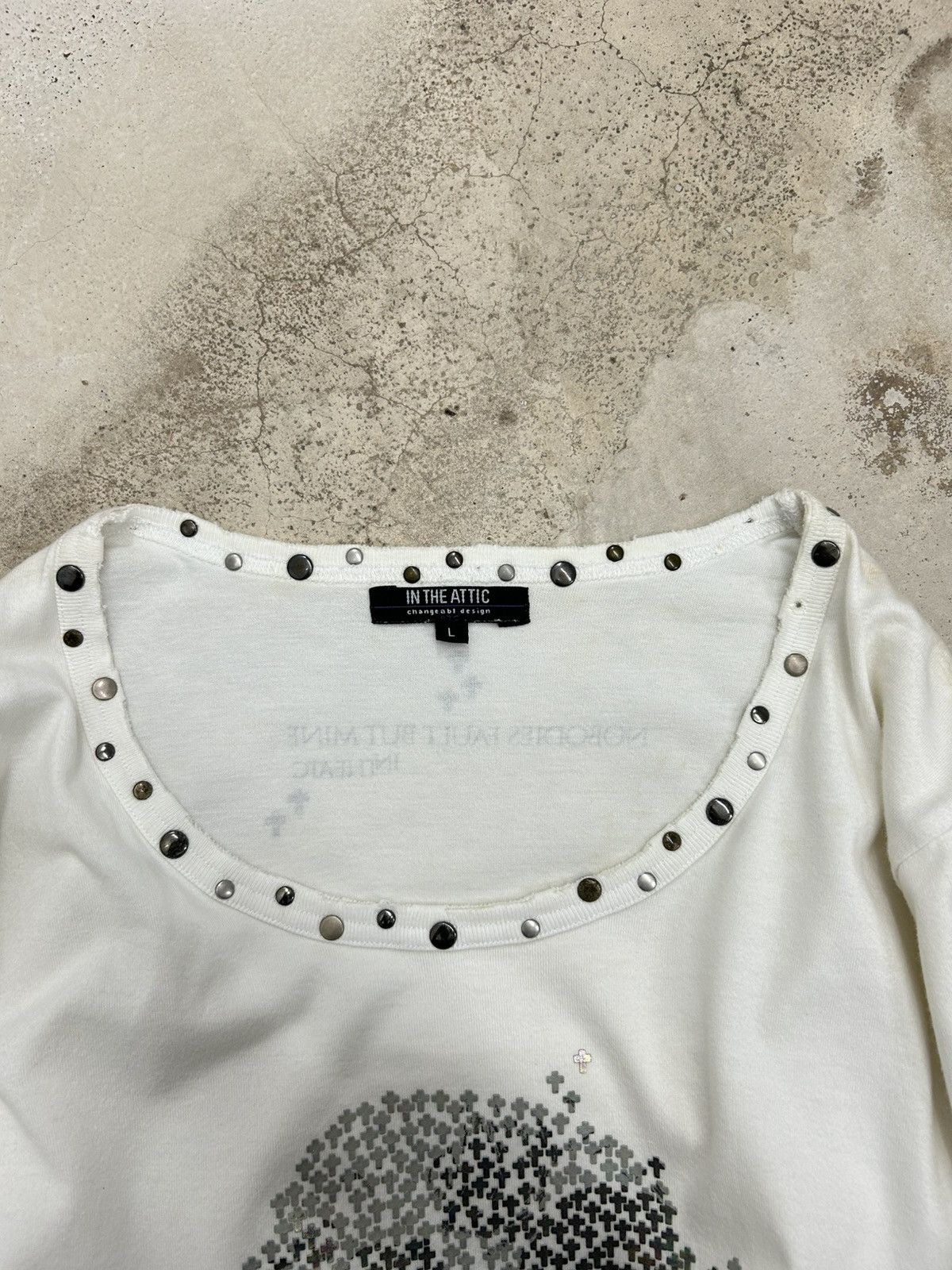 Designer × Japanese Brand Studded Elegance – White Long Sleeve with Rhinestone Skull Size US S / EU 44-46 / 1 - 9 Thumbnail