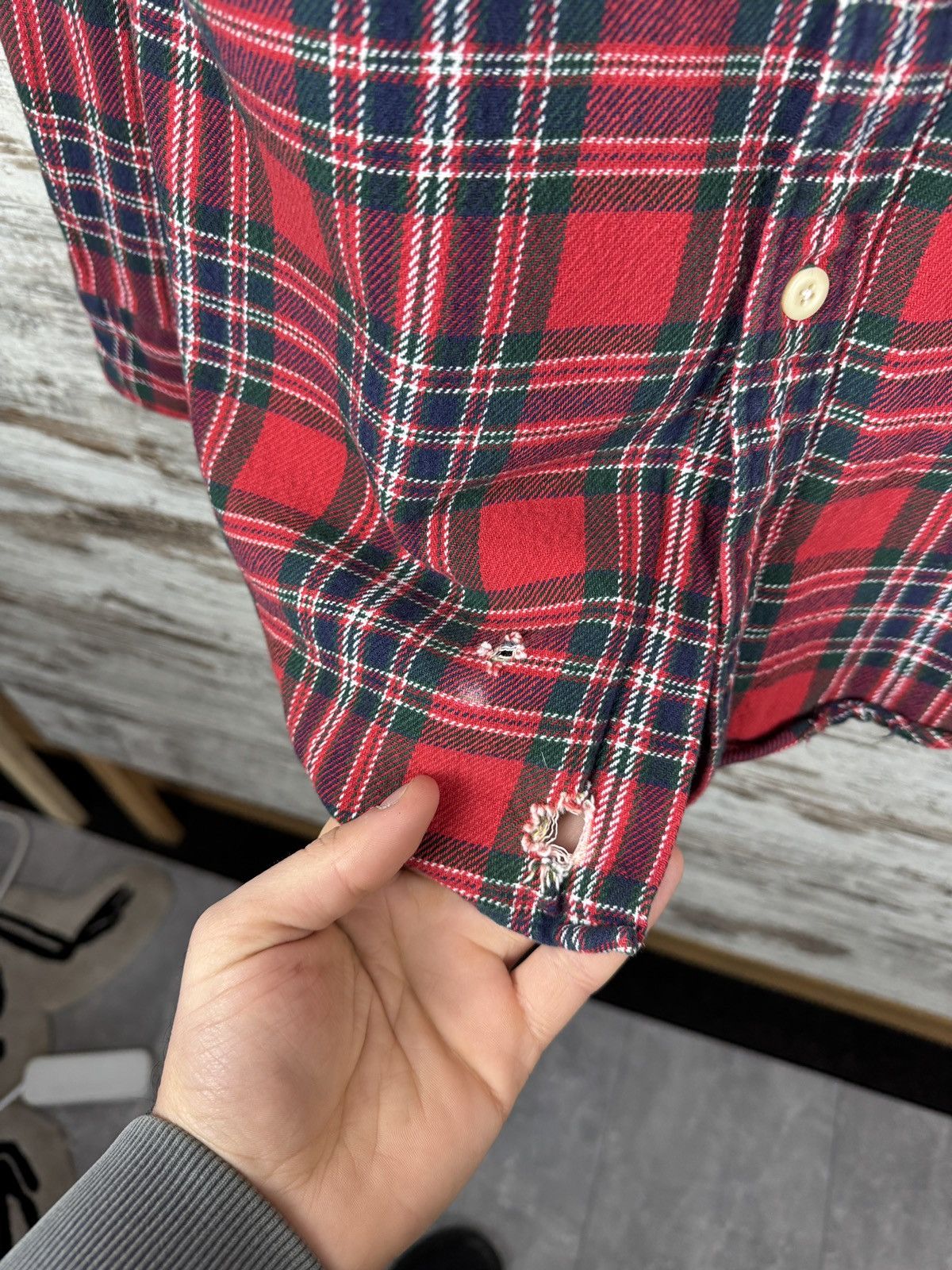 Polo Ralph Lauren Mens Vintage distressed Polo Ralph Lauren flannel shirts Size US M / EU 48-50 / 2 - 8 Thumbnail