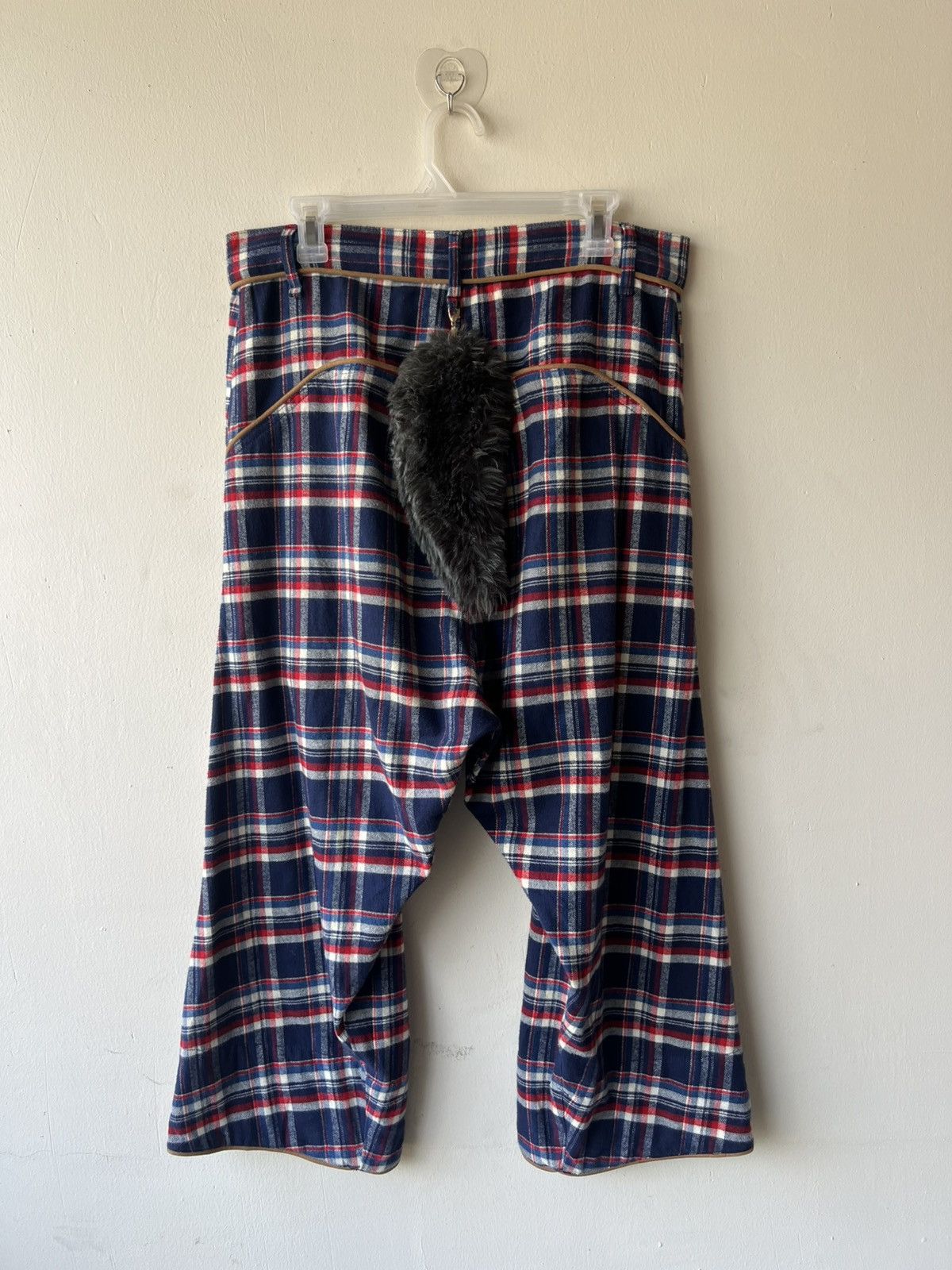 mercibeaucoup Drop Crotch Plaid Tartan Cropped Westerner Pant Size 3 Size US 33 - 3 Thumbnail