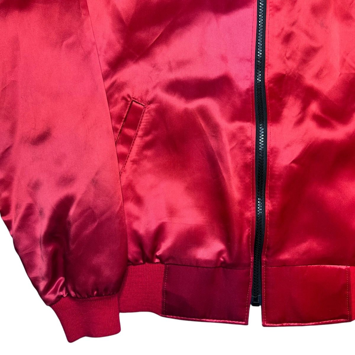Chevrolet × Vintage 80s Chevrolet Corvette Embroidered Red Satin Bomber Jacket Size US L / EU 52-54 / 3 - 17 Thumbnail