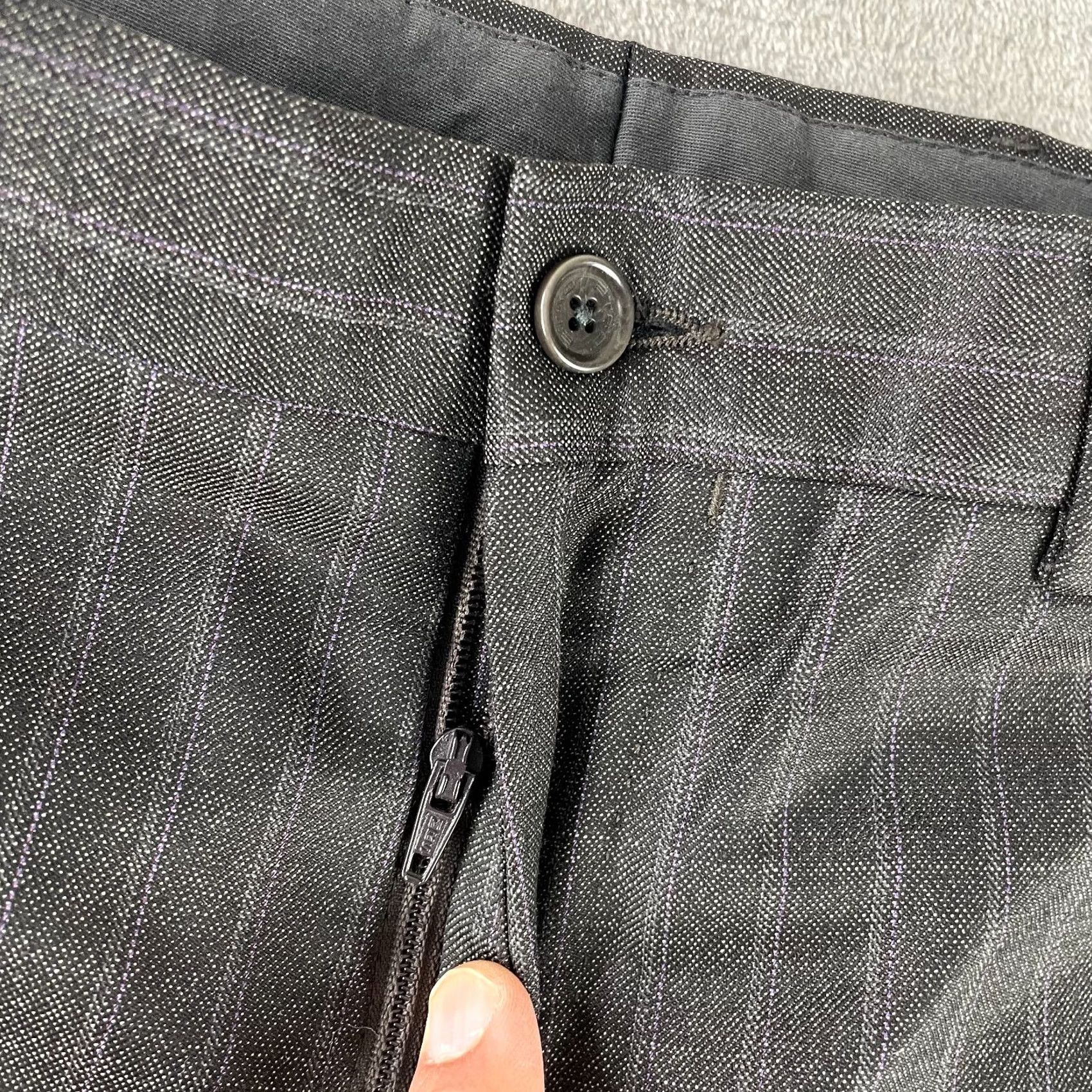 Etro ETRO Milano Pants Men 50 Grey Check Wool Trousers Made in Italy 32x29 Slim Straight Dress Pants Mens Size US 32 / EU 48 - 4 Thumbnail