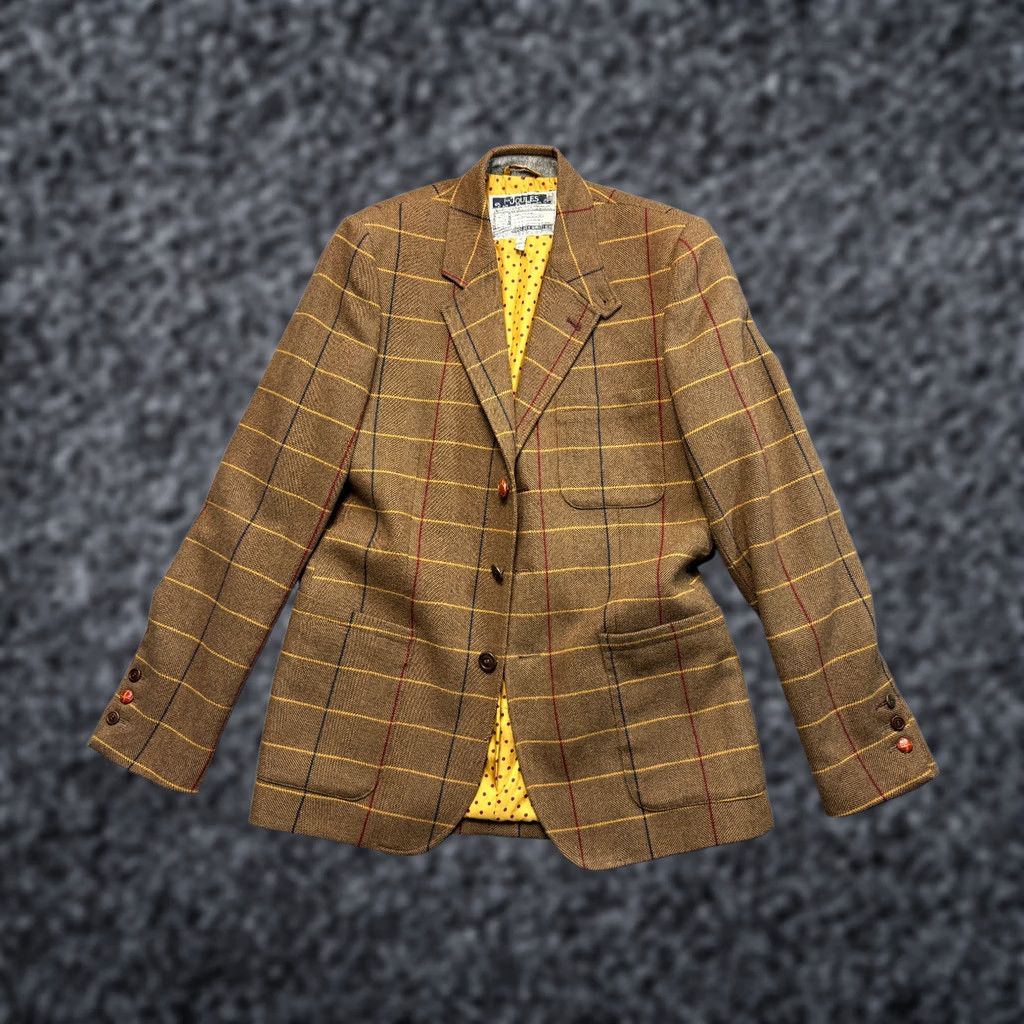 Vintage Joules Blazer Jacket Wool blend brown mens M Size 40R - 1 Thumbnail
