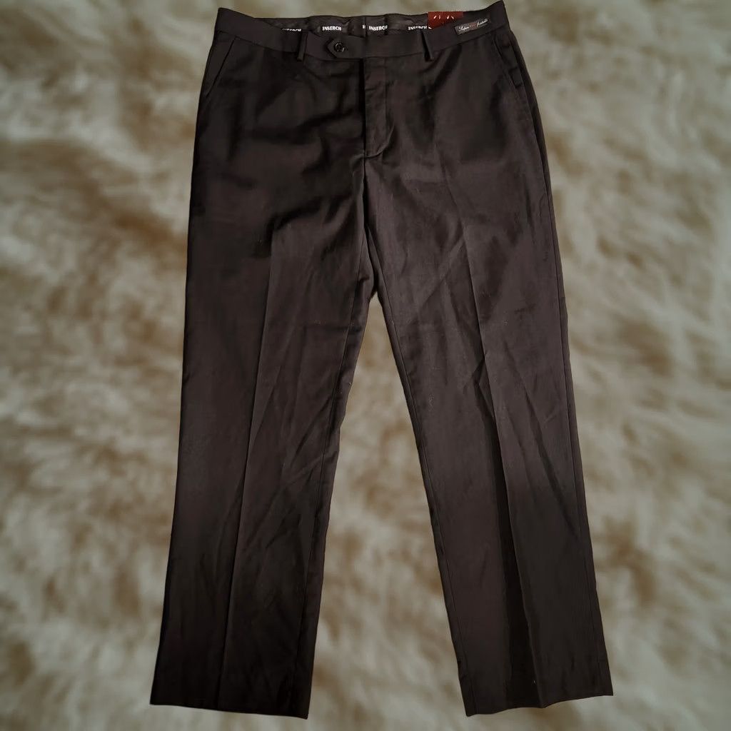 Vintage Inserch Super 120s Fratelli Pants Black 40x32 Slacks Mens Size US 40 / EU 56 - 1 Thumbnail