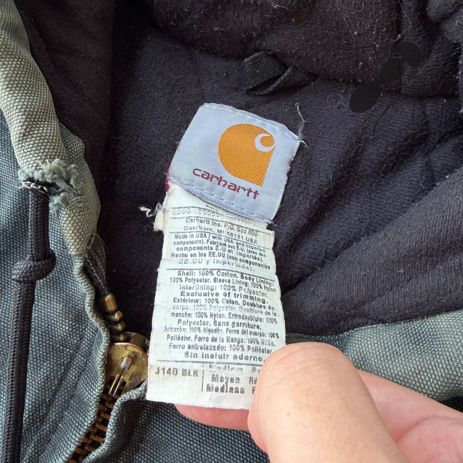 Carhartt × Vintage Carhartt J140 black hooded work wear jacket Size US M / EU 48-50 / 2 - 5 Thumbnail