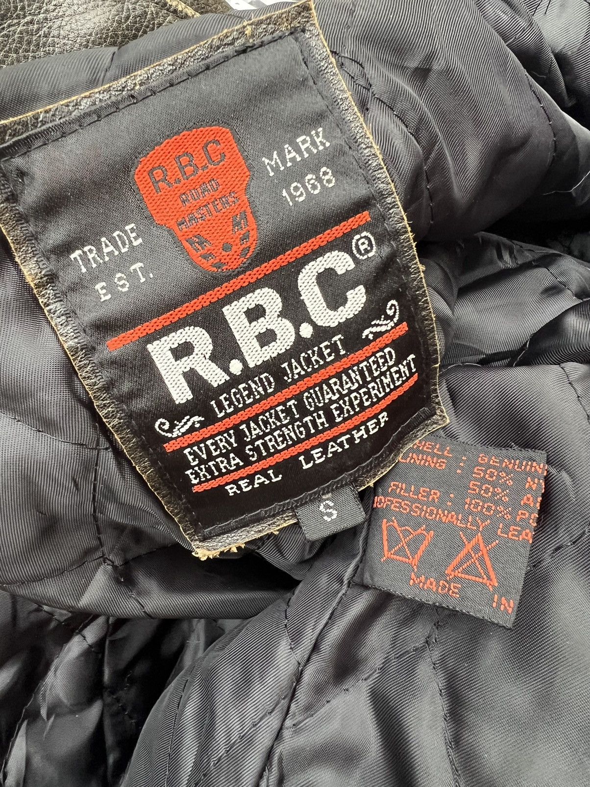 Leather Vintage R.B.C Legend Distressed Patina Leather Racer Jacket Size US S / EU 44-46 / 1 - 25 Thumbnail