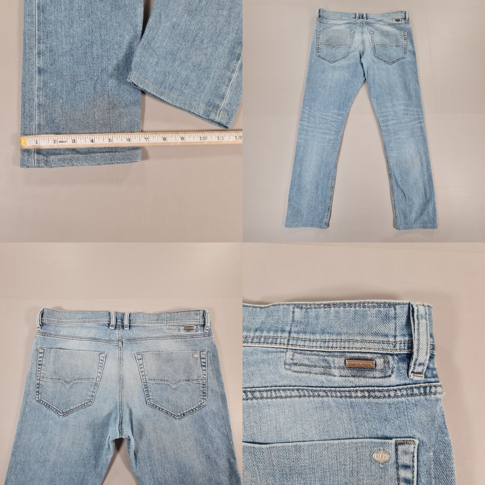 Diesel Diesel Jeans W36 L29 Tepphar Slim Stretch Denim 0982H Carrot Blue 5-Pocket Mens Regular Cotton Size US 36 / EU 52 - 8 Thumbnail