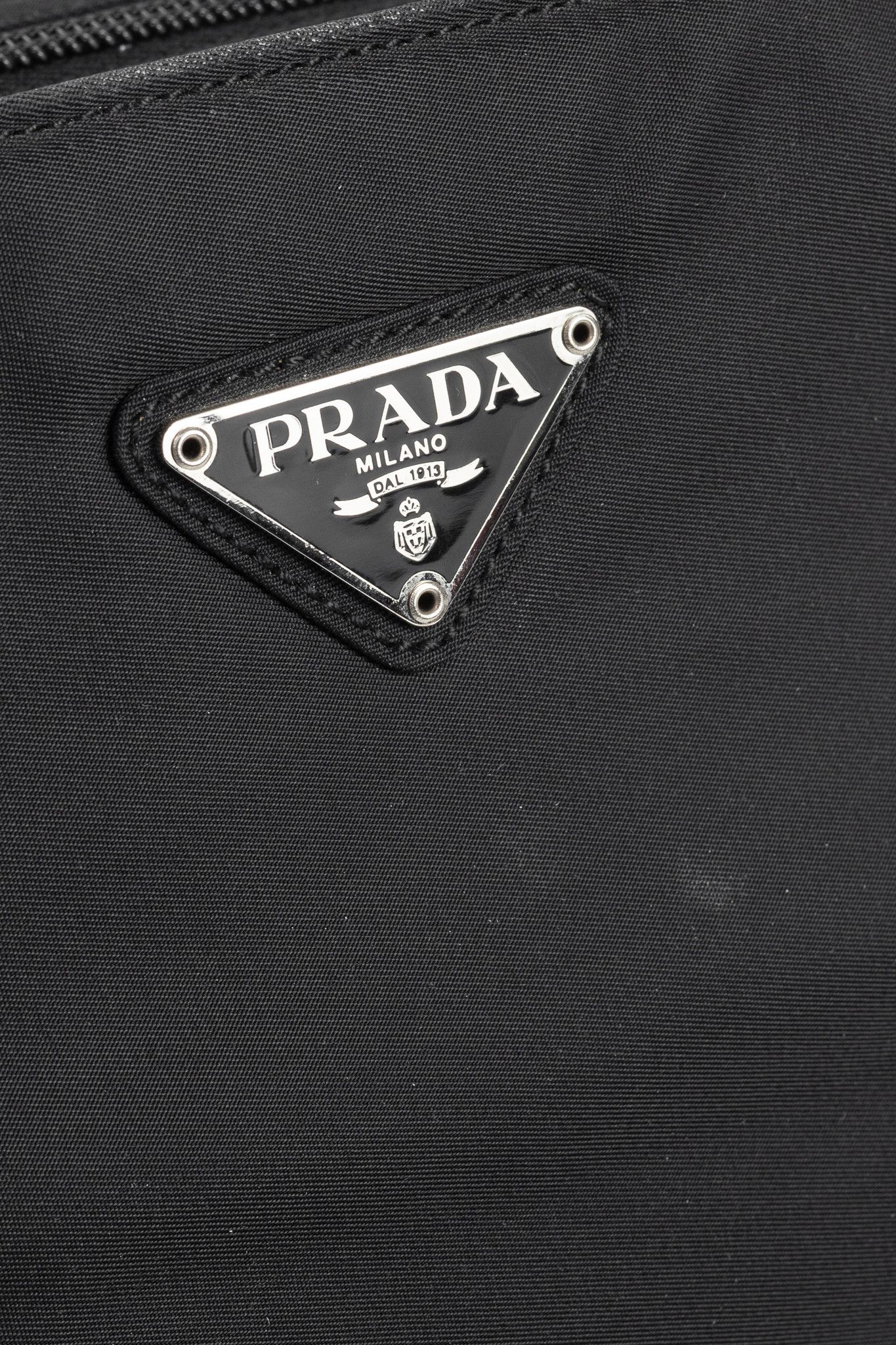 Prada Prada Black Tessuto Nylon Logo-Plaque Tote Size ONE SIZE - 8 Thumbnail