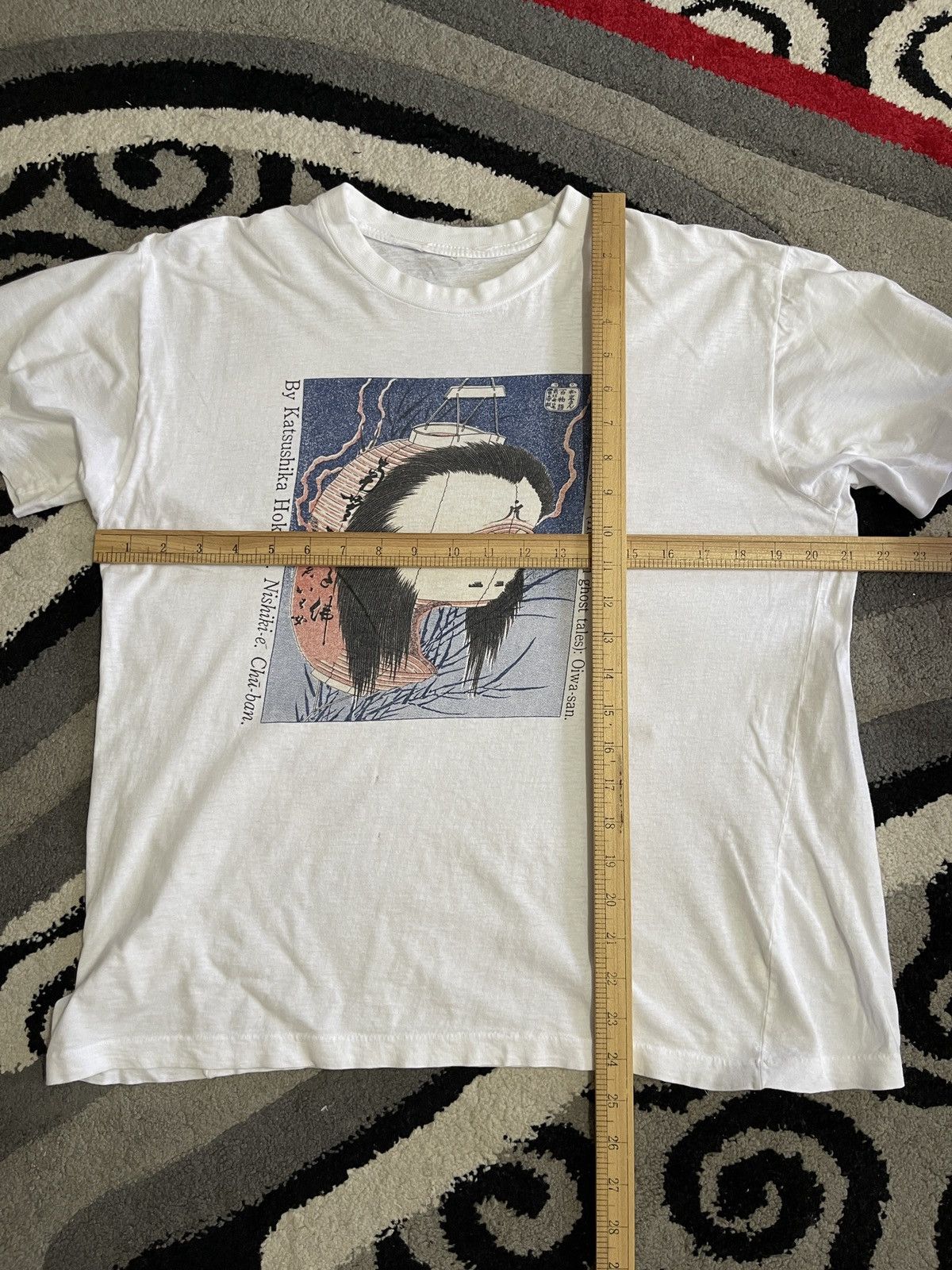 Anime Vintage Rare The Hyaku Monogatari Katsushika Hokusai Tee Size US L / EU 52-54 / 3 - 9 Thumbnail