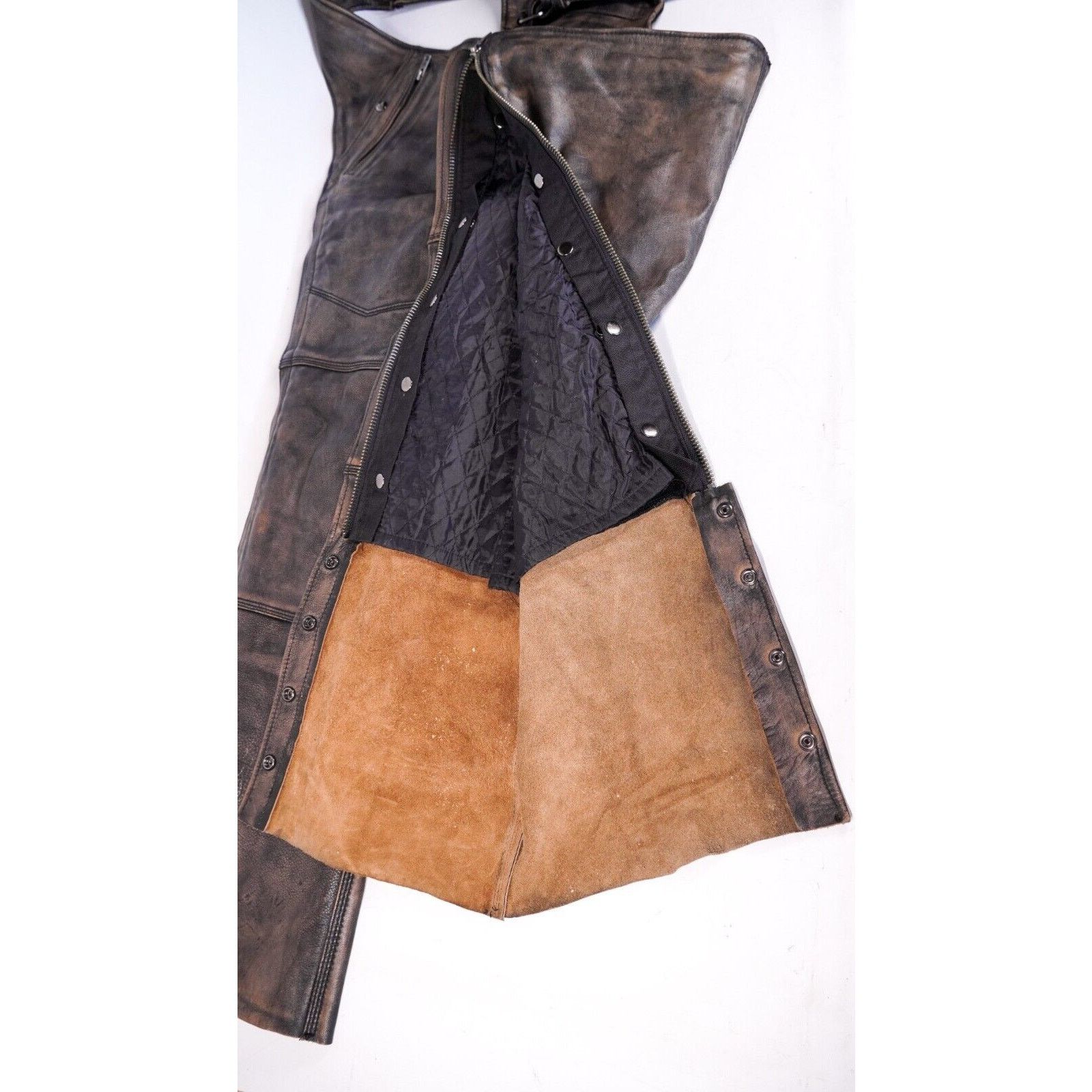 Other Leather Chaps Motorcycle Leggings Adjustable Belt Pants 3XL Size US 36 / EU 52 - 7 Thumbnail