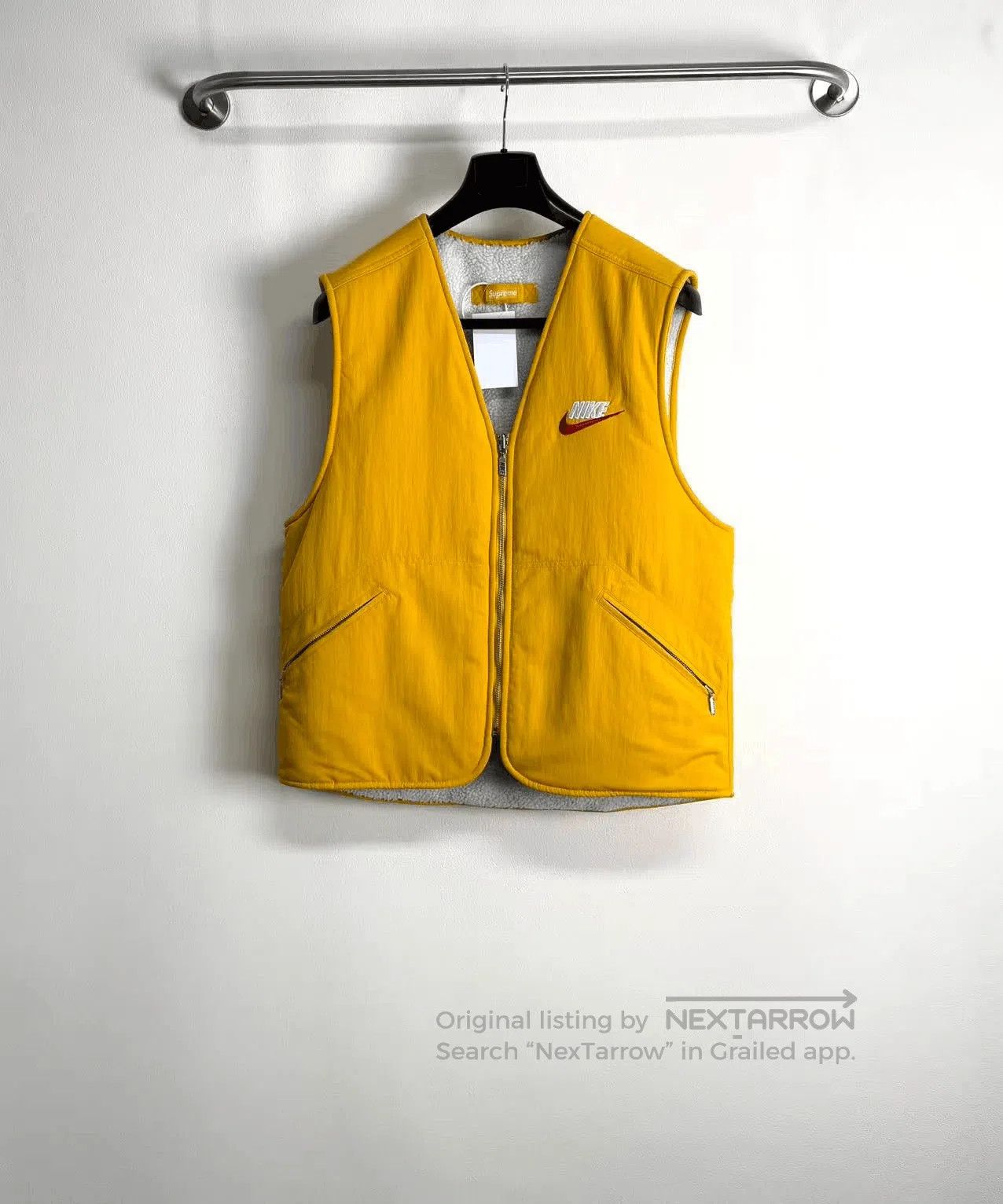Supreme Reversible faux shearling work vest | Grailed