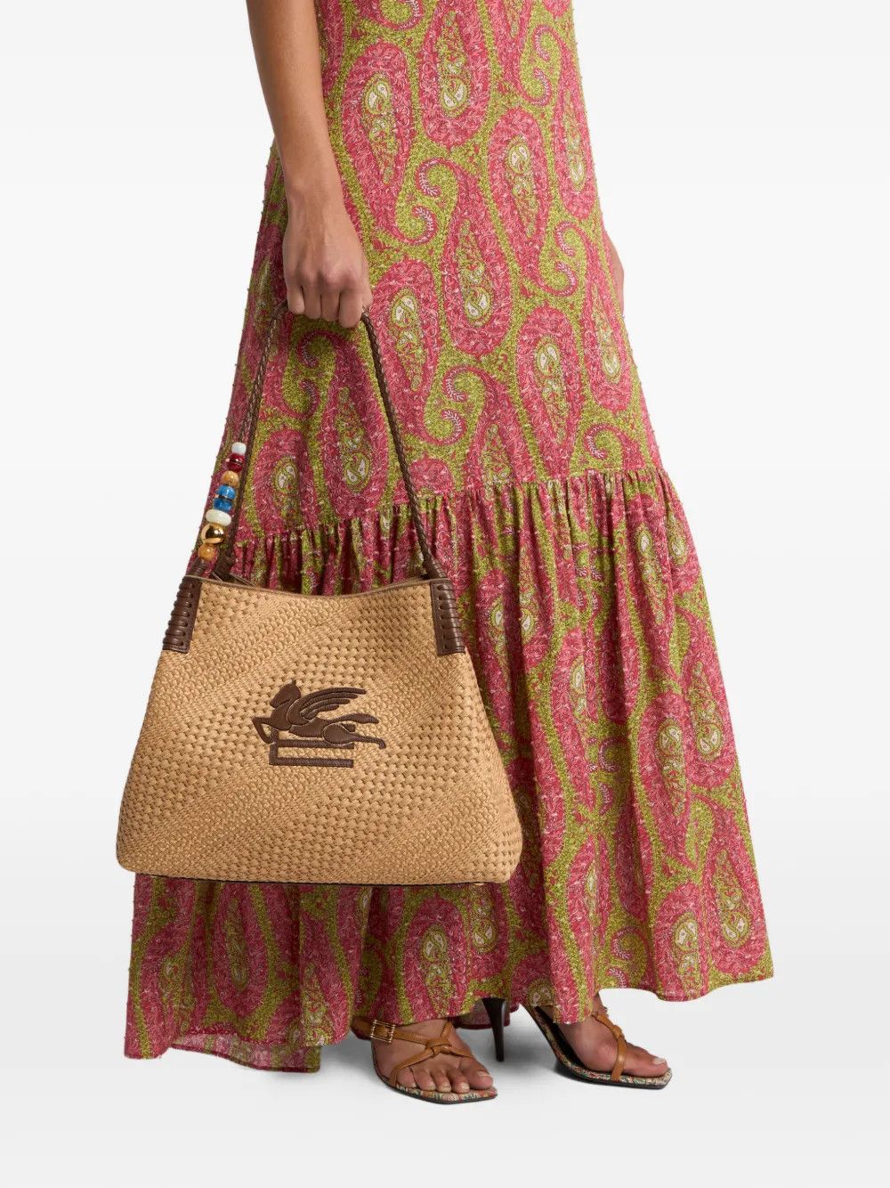 Etro os11x0726 Size: OS / Large Raffia Libra Tote Bag in Beige Size ONE SIZE - 2 Thumbnail