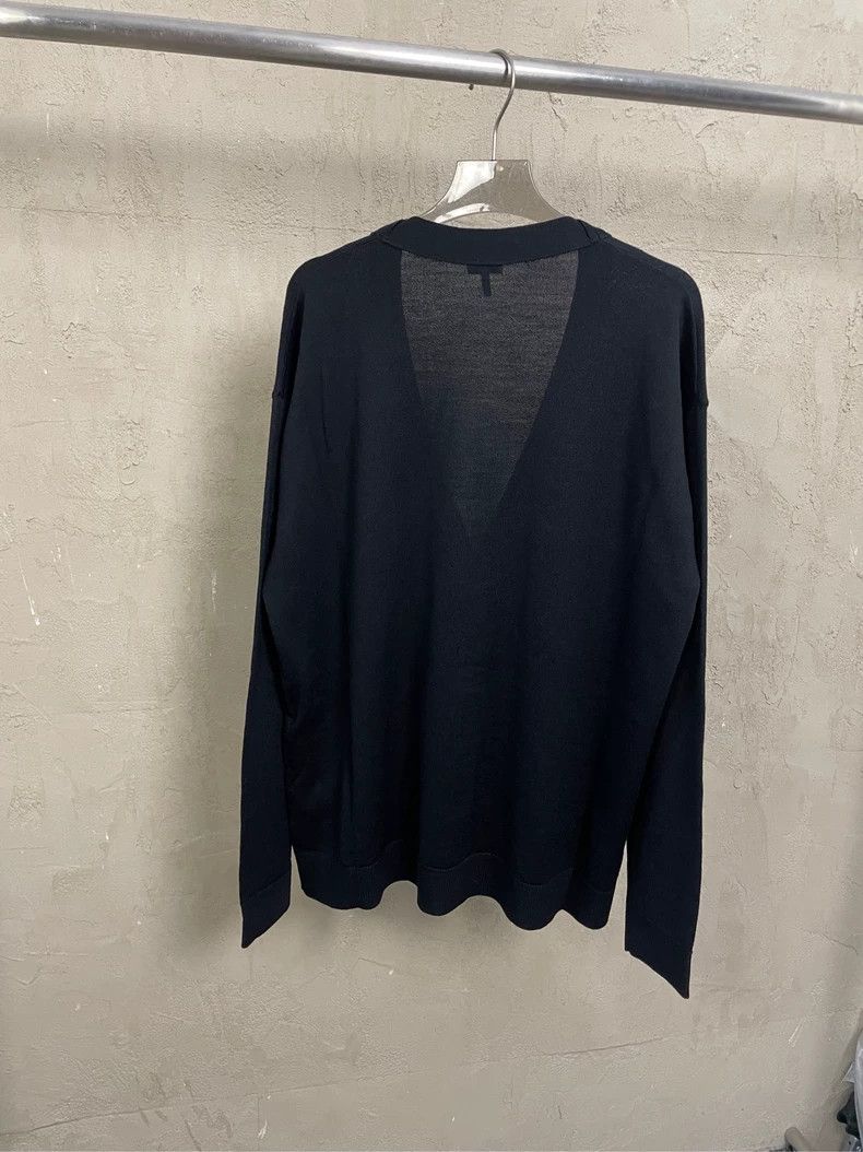 Loewe LOEWE Black embroidered blue logo wool knit sweater Size M / US 6-8 / IT 42-44 - 2 Thumbnail