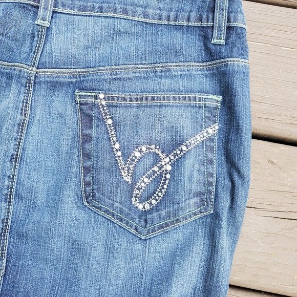 Bebe × Vintage Vintage y2k Bebe Blue Jean Denim Bling Stretch Sexy Mermaid Size 30" / US 8 / IT 44 - 6 Thumbnail