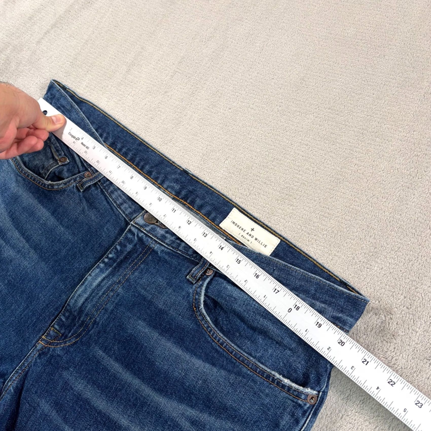 Imogene + Willie Imogene + Willie Barton Slim Denim Jeans Men 40x34 Blue Mid Rise Medium Wash Size US 40 / EU 56 - 6 Thumbnail