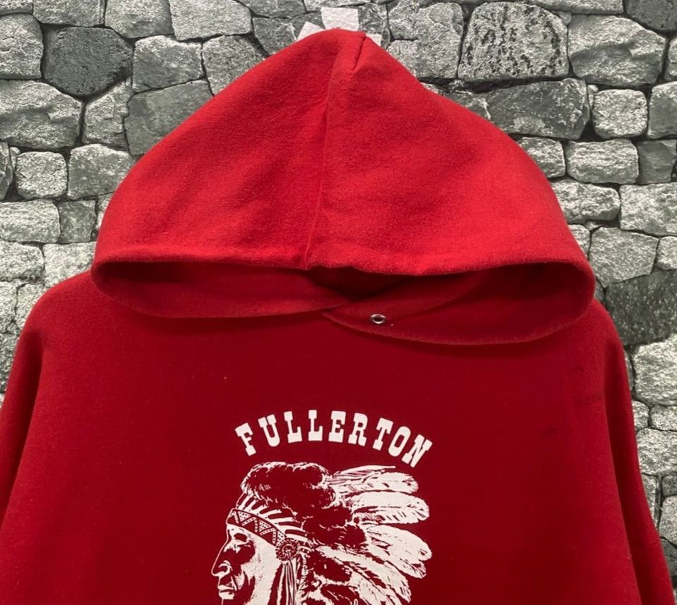 Vintage Vintage 90s Fullerston Indians Distressed Hoodies Size US XL / EU 56 / 4 - 4 Thumbnail