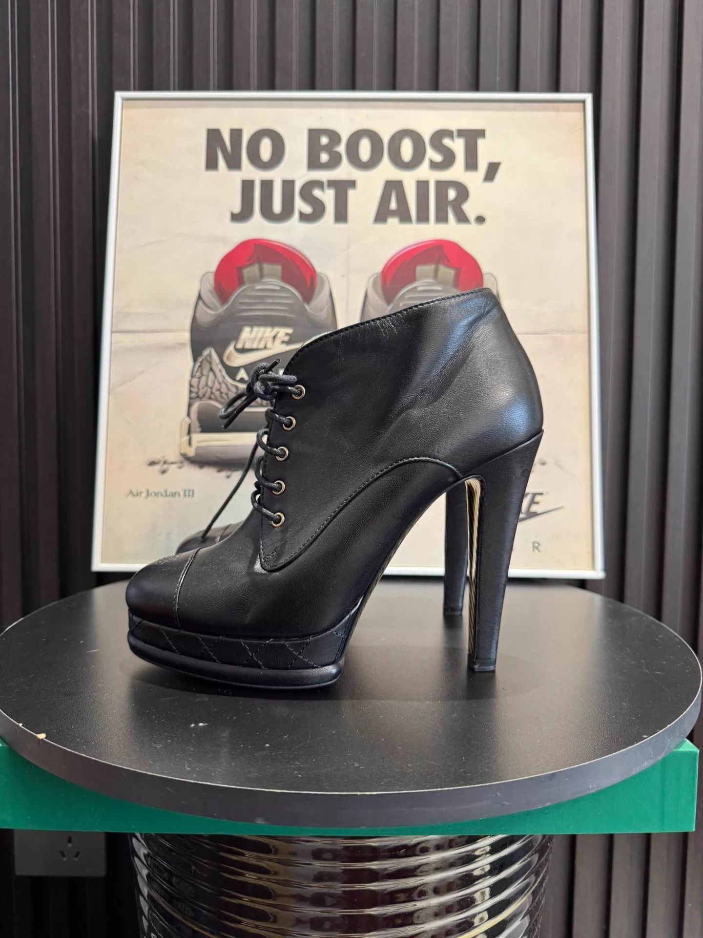Chanel CHANEL Round Toe Lace-Up Stiletto Heel Short Boots Size 38 Size US 7.5 / IT 37.5 - 1 Thumbnail