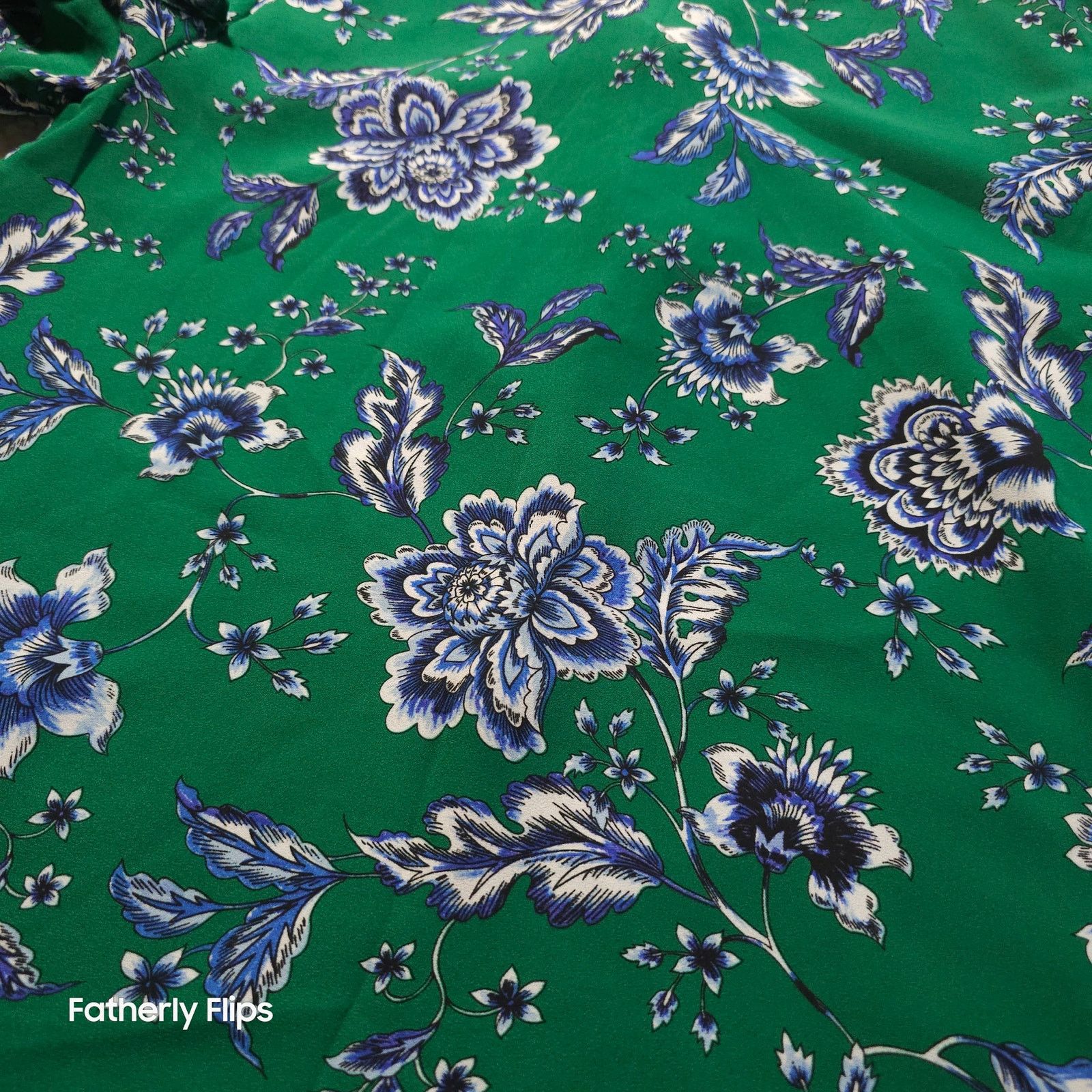 Ralph Lauren Lauren Ralph Lauren Green Blue Floral Ruffle Blouse M Size M / US 6-8 / IT 42-44 - 12 Thumbnail