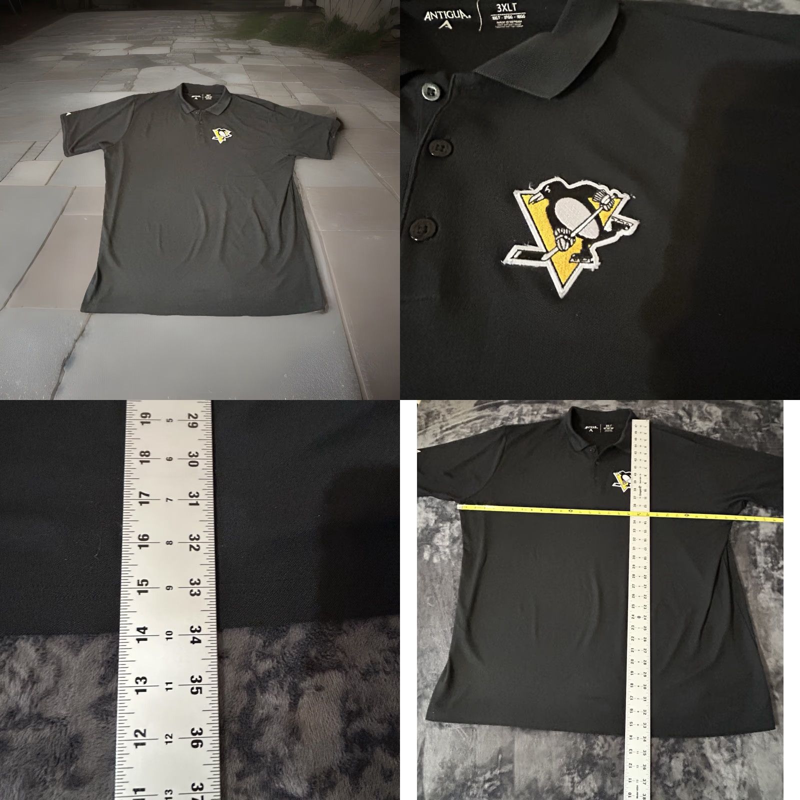 Vintage Pittsburgh Penguins Polo Shirt Men 3XL Black Button Collar Chest Logo Antigua Sports NHL Shirt Size US XXL / EU 58 / 5 - 11 Thumbnail