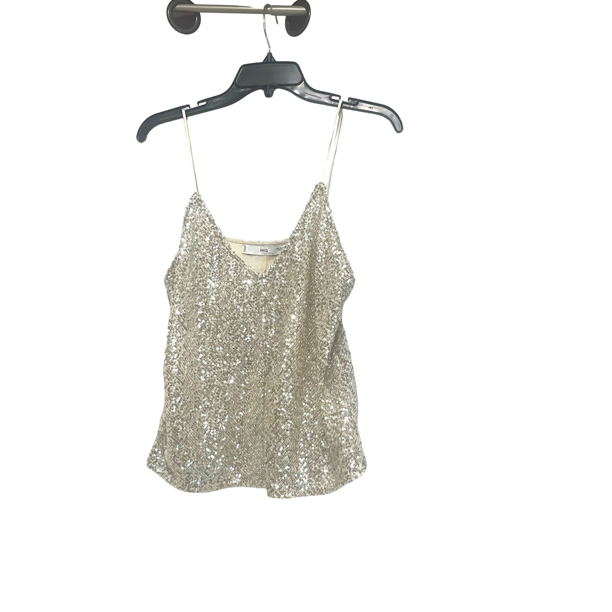 Mango Mango Xlenjuel Sequin Cami Top, Champagne, Sz. M Size M / US 6-8 / IT 42-44 - 6 Thumbnail
