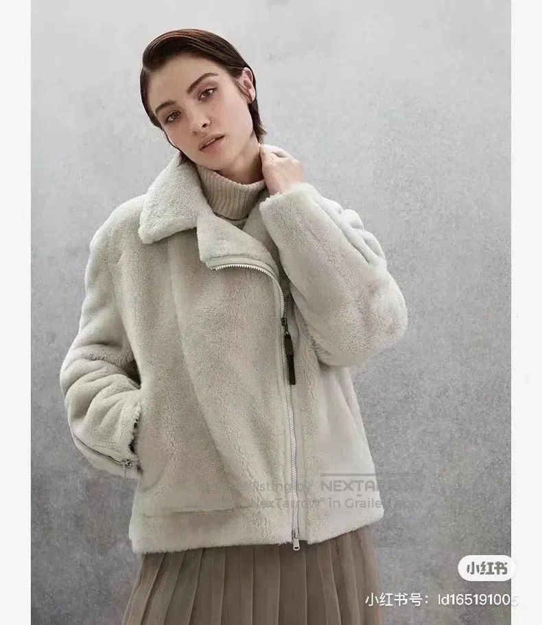 Brunello Cucinelli Brunello Cucinelli Motorcycle jacket with fur trim Size XS / US 0-2 / IT 36-38 - 8 Thumbnail