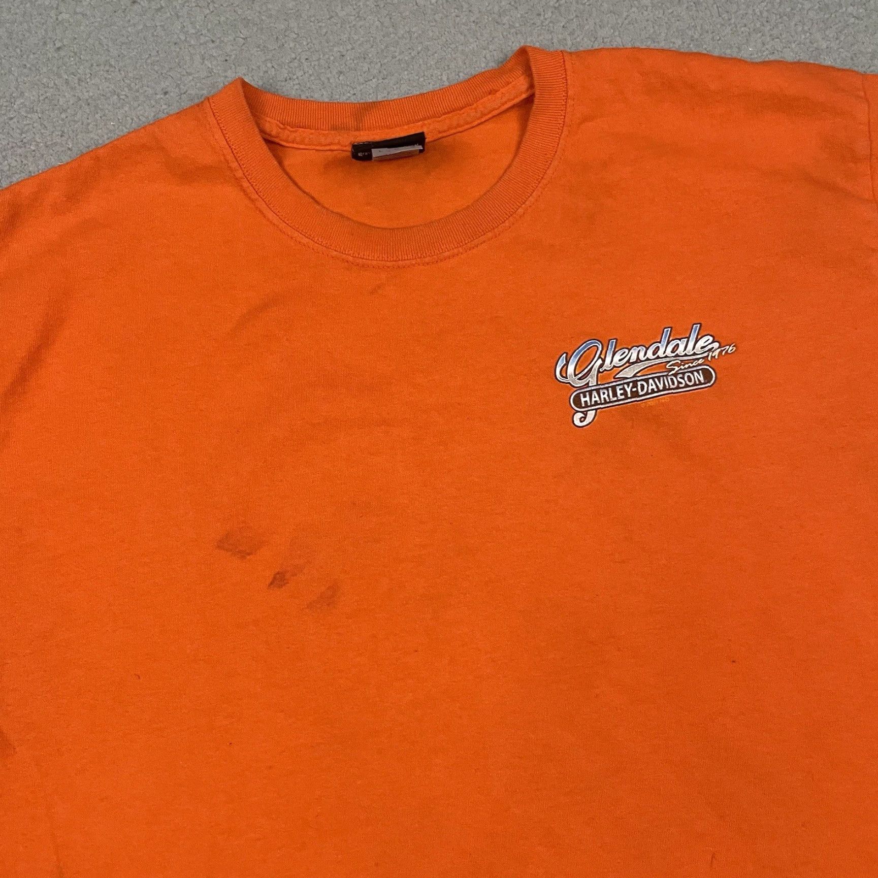 Harley Davidson VINTAGE Harley Davidson T Shirt Adult Large Orange Glendale Hollywood California Graphic Size US L / EU 52-54 / 3 - 6 Thumbnail