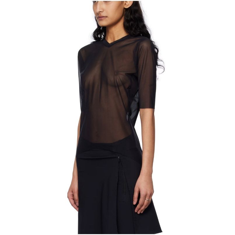 SSENSE Johanna Parv SSENSE Black Sheer Stretch Nylon Mesh Top XS Size XS / US 0-2 / IT 36-38 - 11 Thumbnail