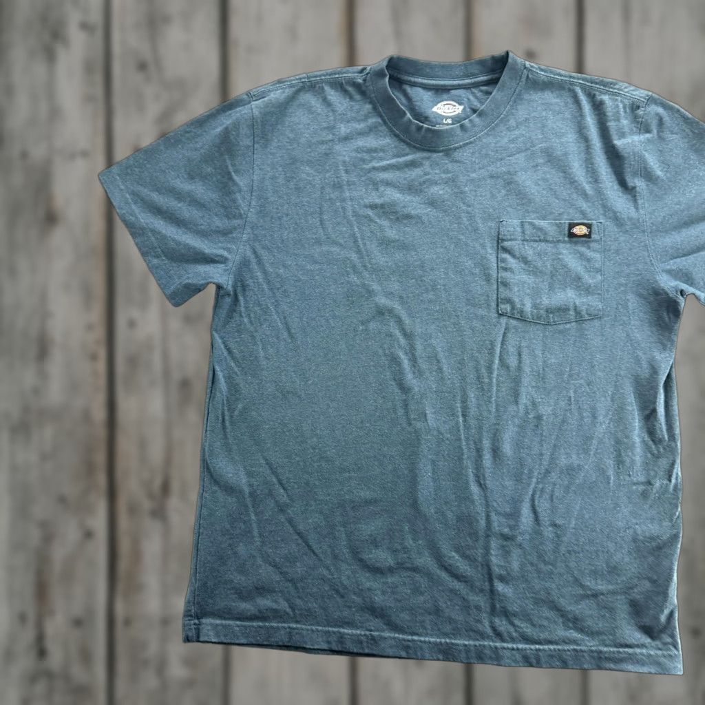 Dickies Dickies Shirt Mens Large Blue Pocket Crewneck Workwear Logo Tee Size US L / EU 52-54 / 3 - 1 Thumbnail