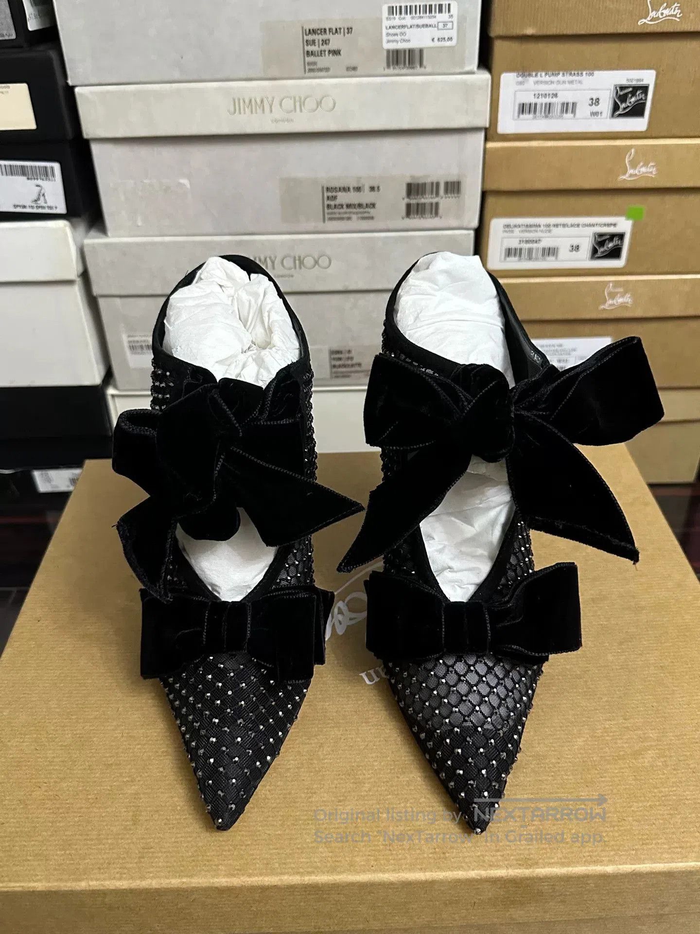 Jimmy Choo Jimmy Choo Velvet Bow High Heels. Size US 8 / IT 38 - 1 Thumbnail