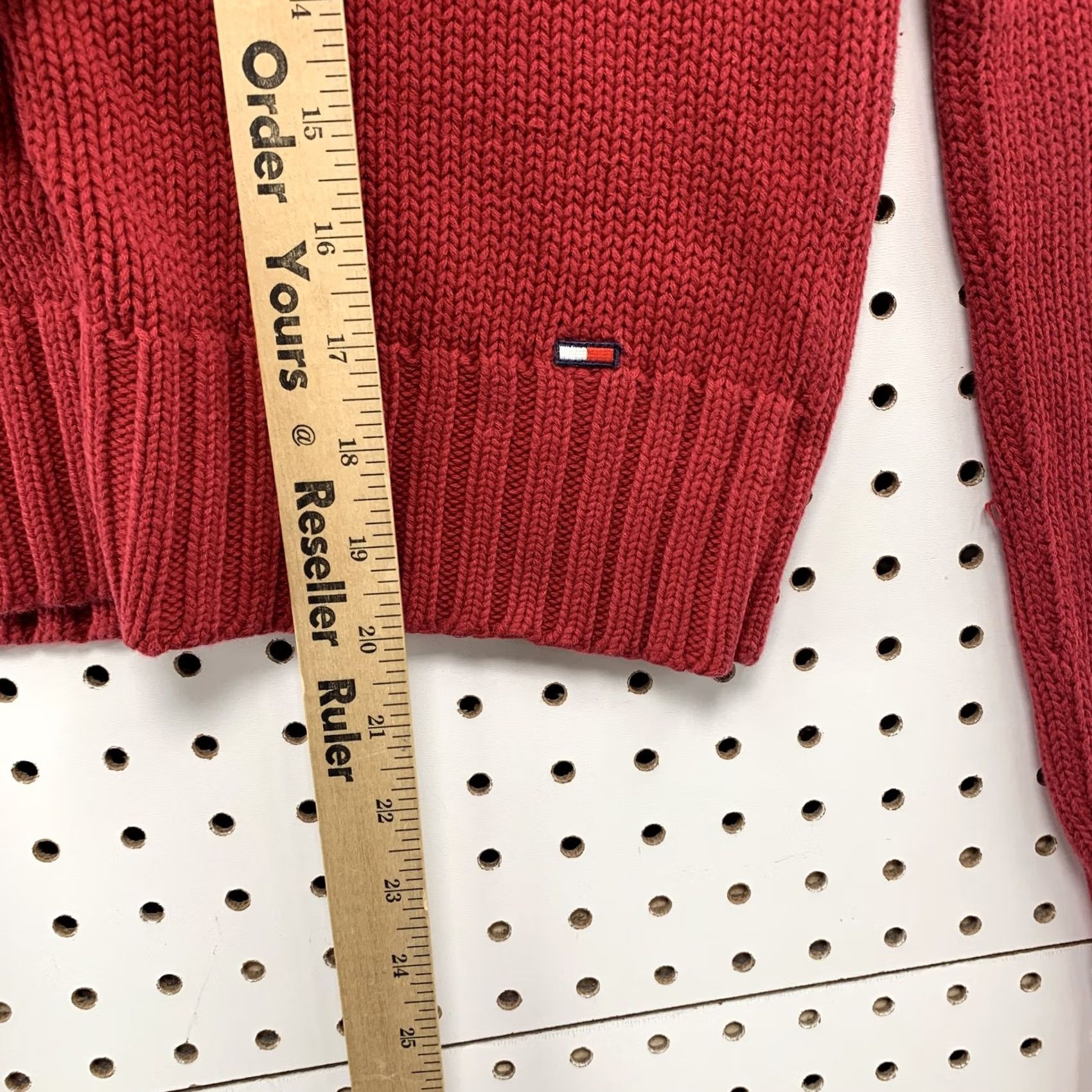 Tommy Hilfiger VINTAGE Tommy Jeans Sweater Womens Red L Knit Crew Neck Long Sleeve Size L / US 10 / IT 46 - 6 Thumbnail