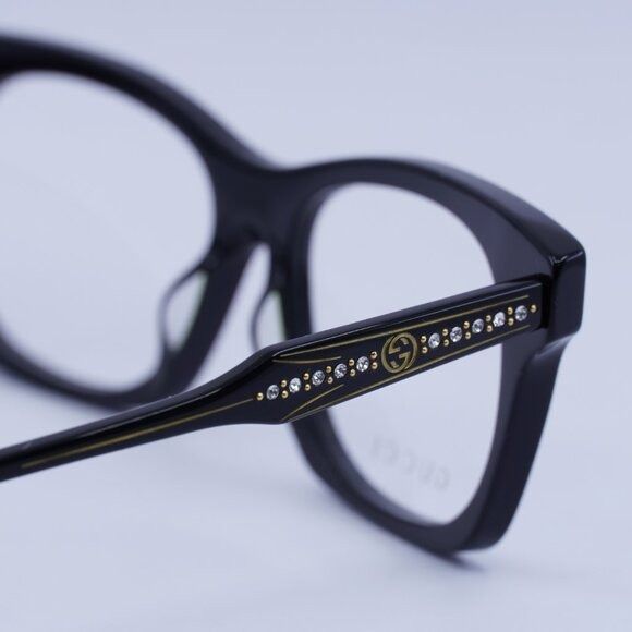 Gucci Gucci GG1299O 001 Eyeglasses Black 55mm Square Frame Size ONE SIZE - 9 Thumbnail