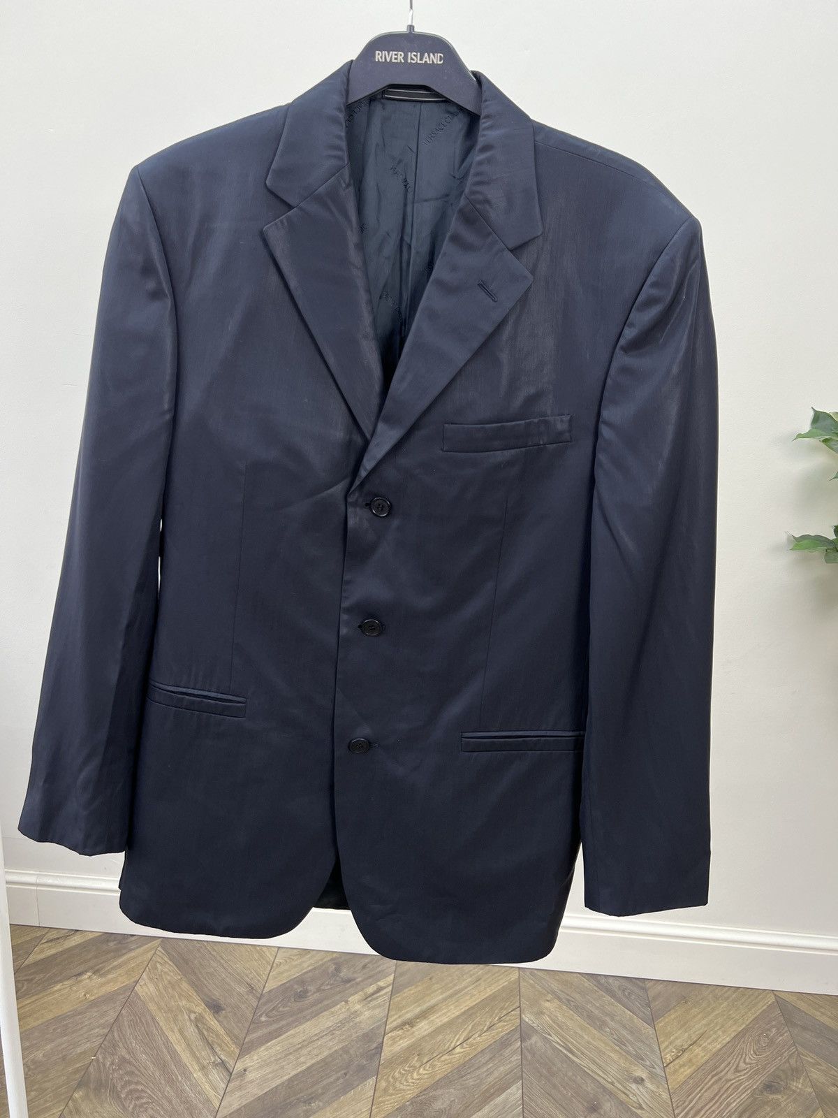 Versace Vintage Versace Classic V2 Navy Blazer Jacket Men’s 3-Button Size 52R - 1 Thumbnail