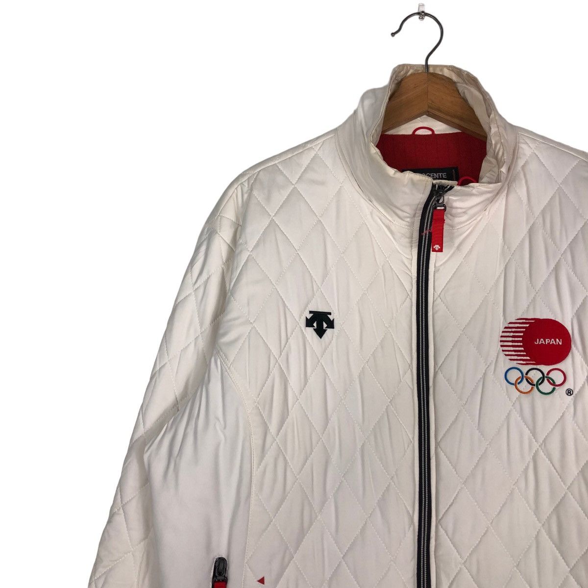 Descente 🔥Vintage Biker Jacket Olympic Japan Quilted Zipper Big Logo Size US L / EU 52-54 / 3 - 7 Thumbnail