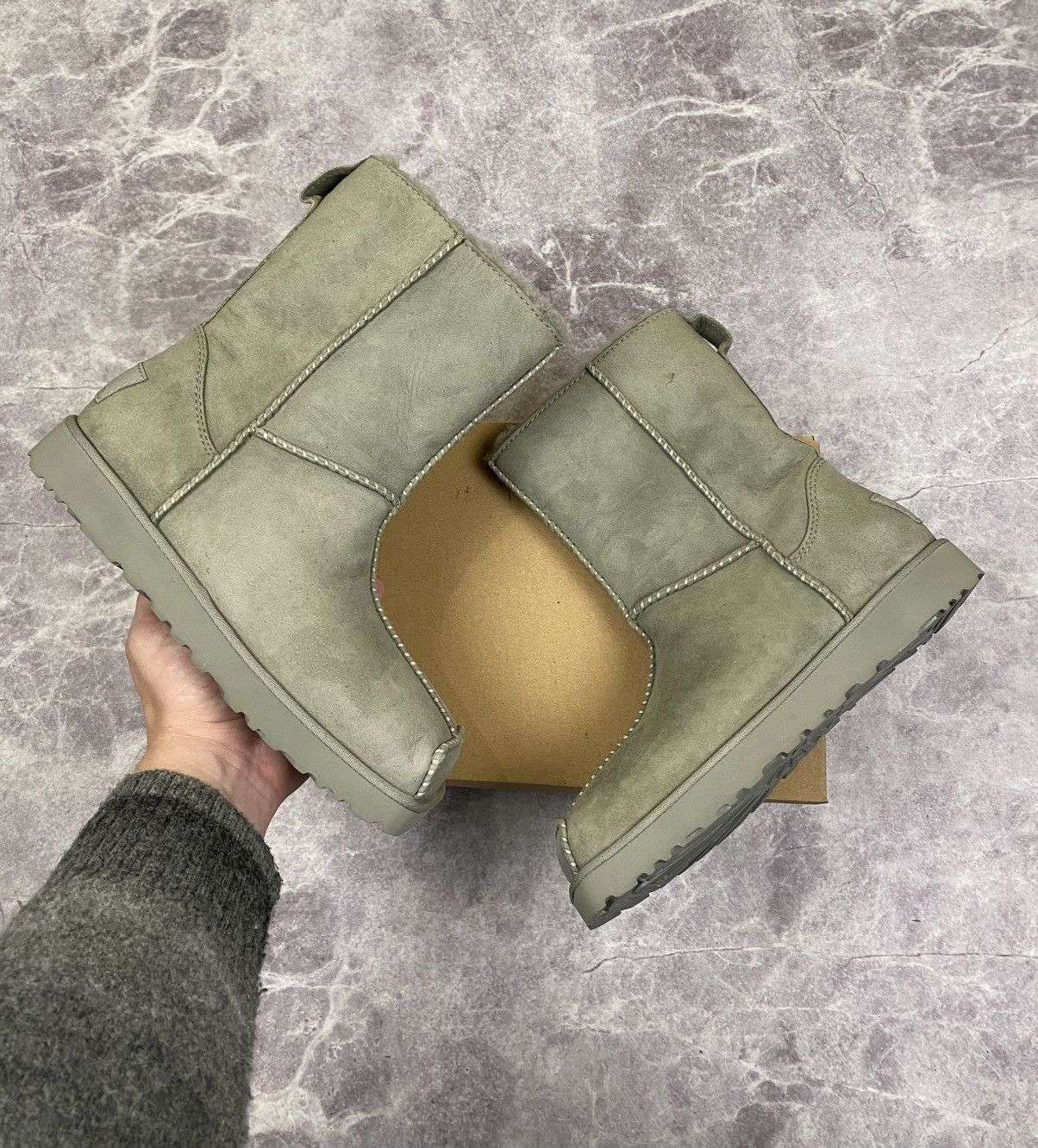 Eckhaus Latta Ugg X Eckhaus Latta Square Toe Grey Suede Boots Size: 38 Size US 8 / IT 38 - 1 Thumbnail